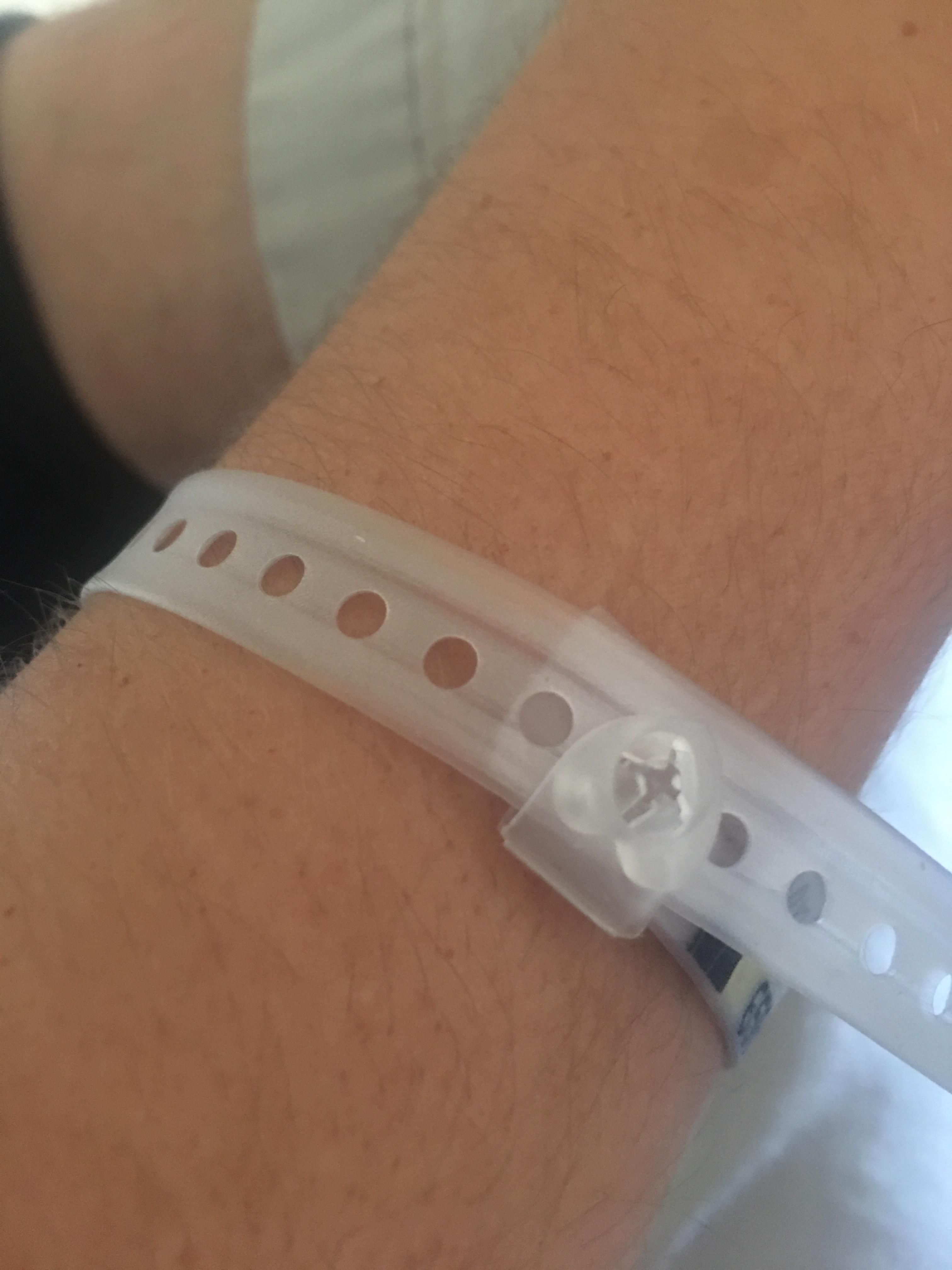 Hospital wrist band’s button is a heart. r/IRLEasterEggs