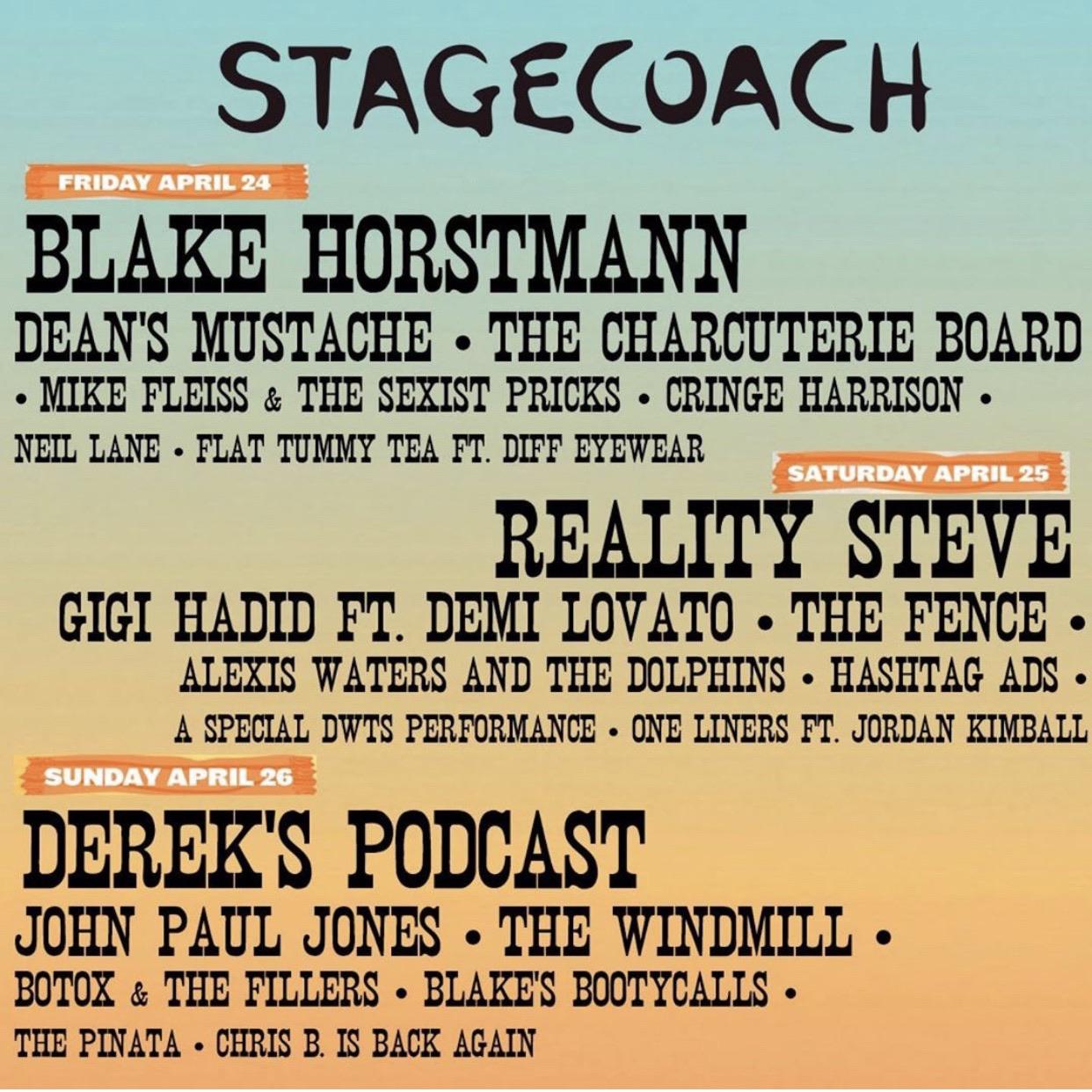 Stagecoach Lineup! thebachelor