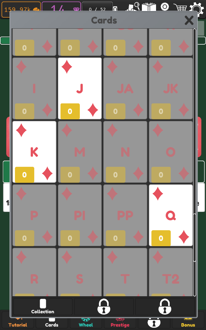 Idle Dice 2 The only letter to not have a card named after it is L