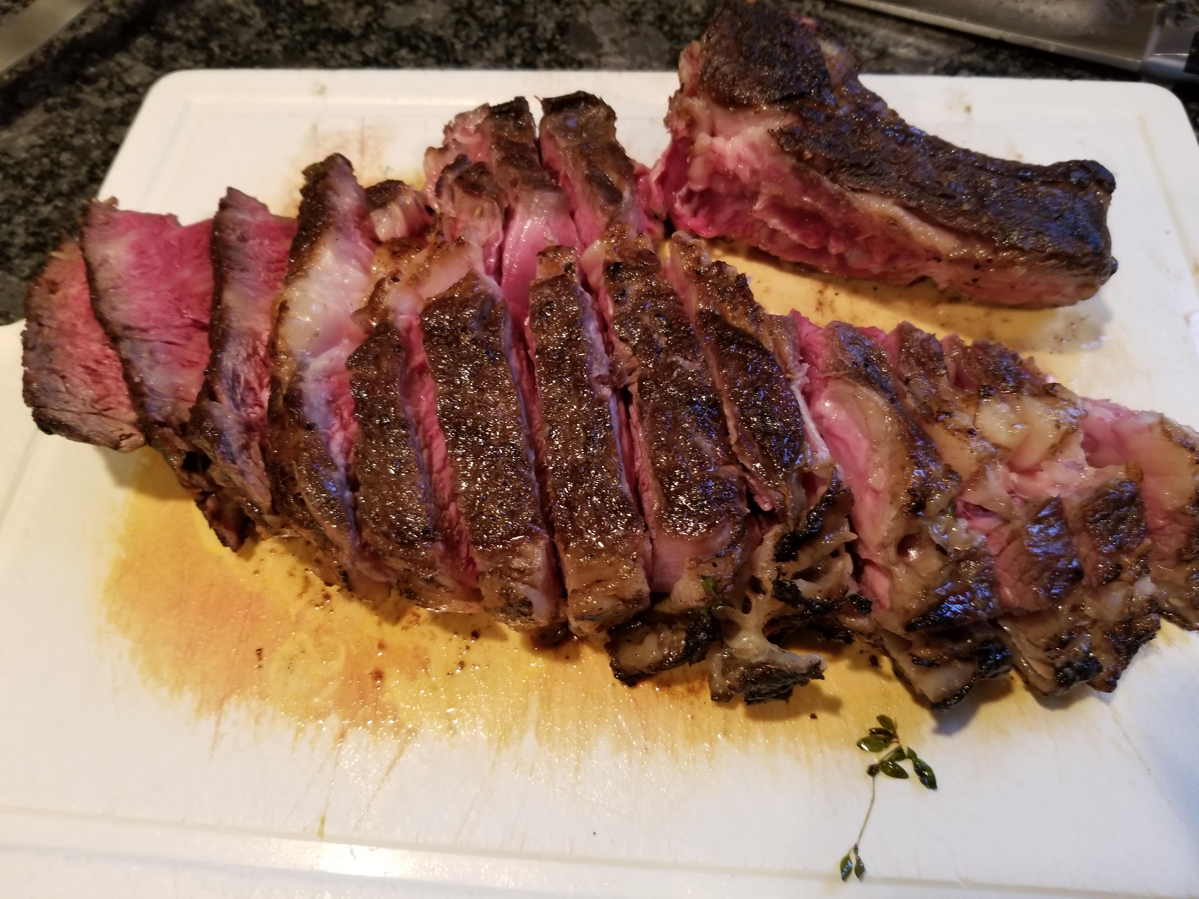 3 pound, 2 inch thick bonein ribeye r/steak