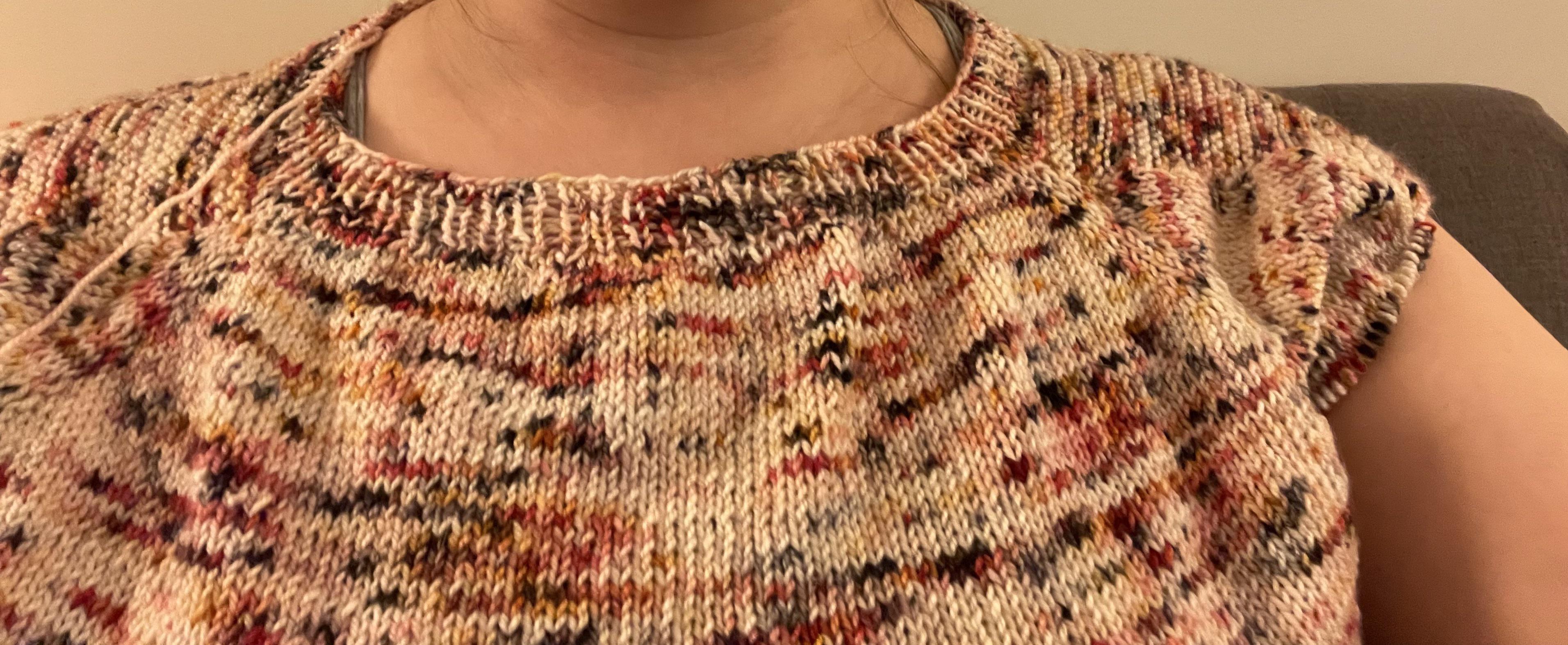 Picked up the neckline from provisional cast on and my neckline is