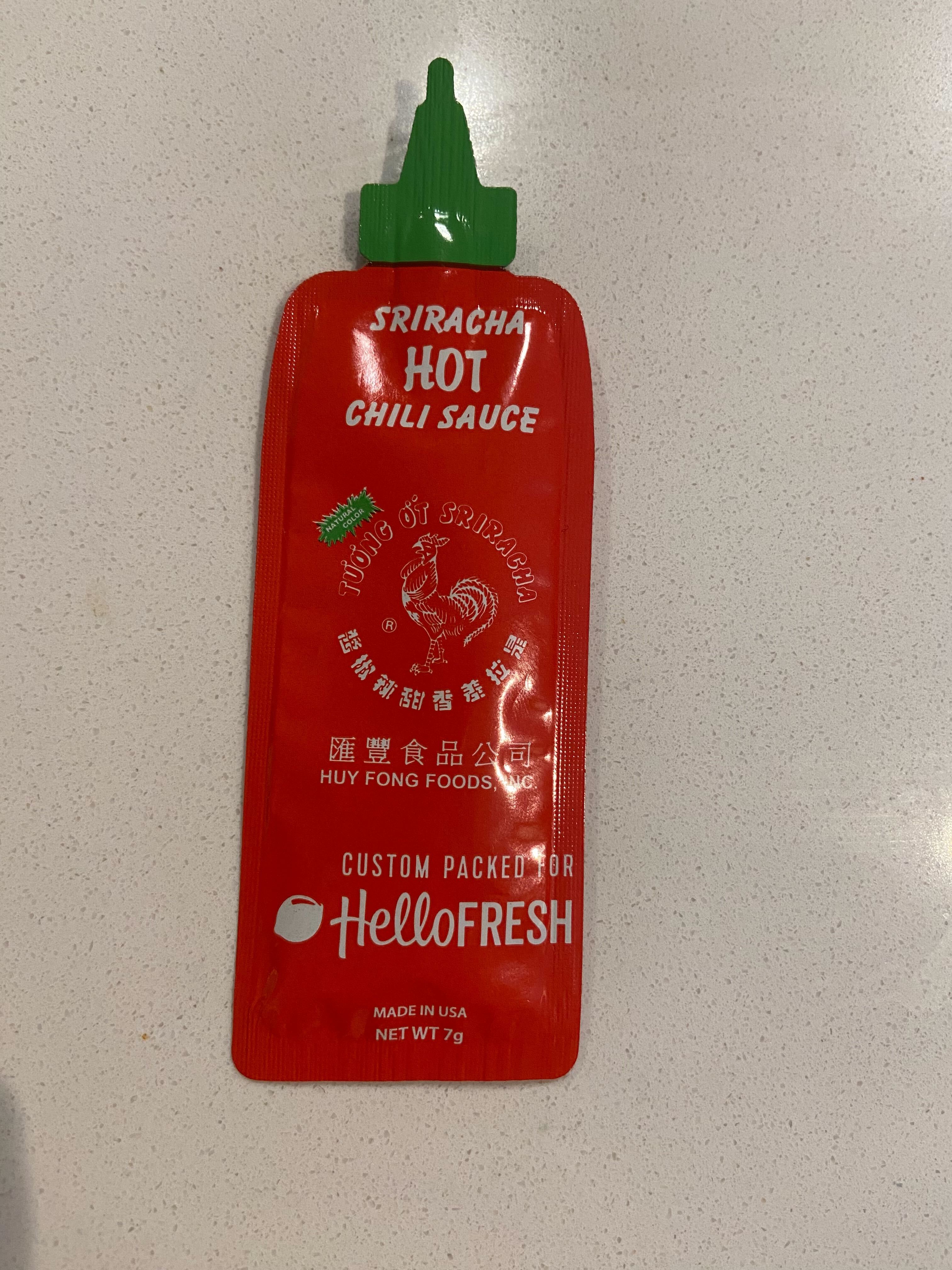 how cute is this sriracha packet? r/hellofresh