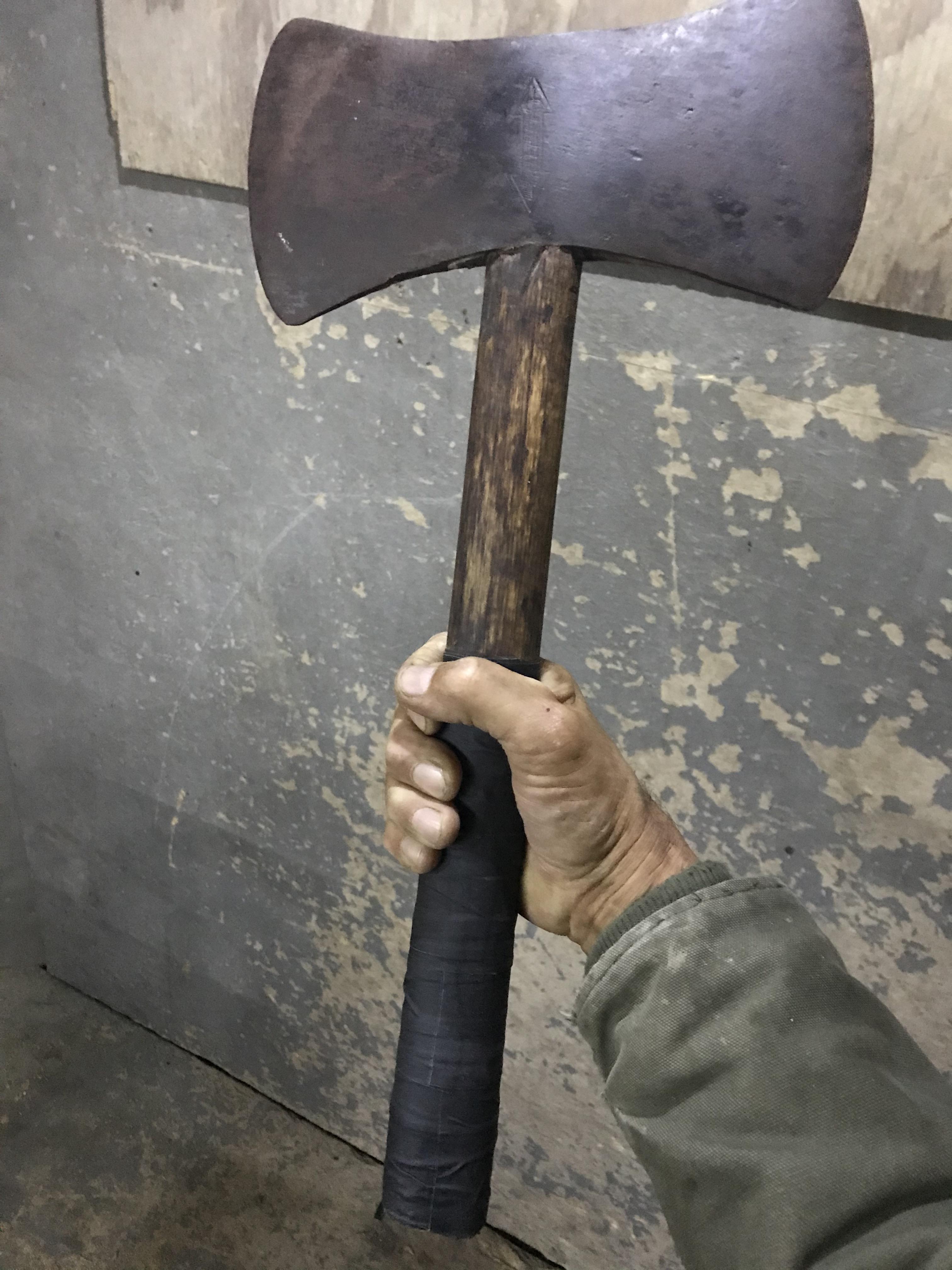 Stiletto Axe. I stumbled across this covered pine needles at a