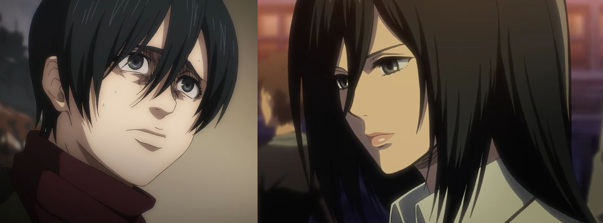 Mikasa design season 1 vs season 4 r/ShingekiNoKyojin
