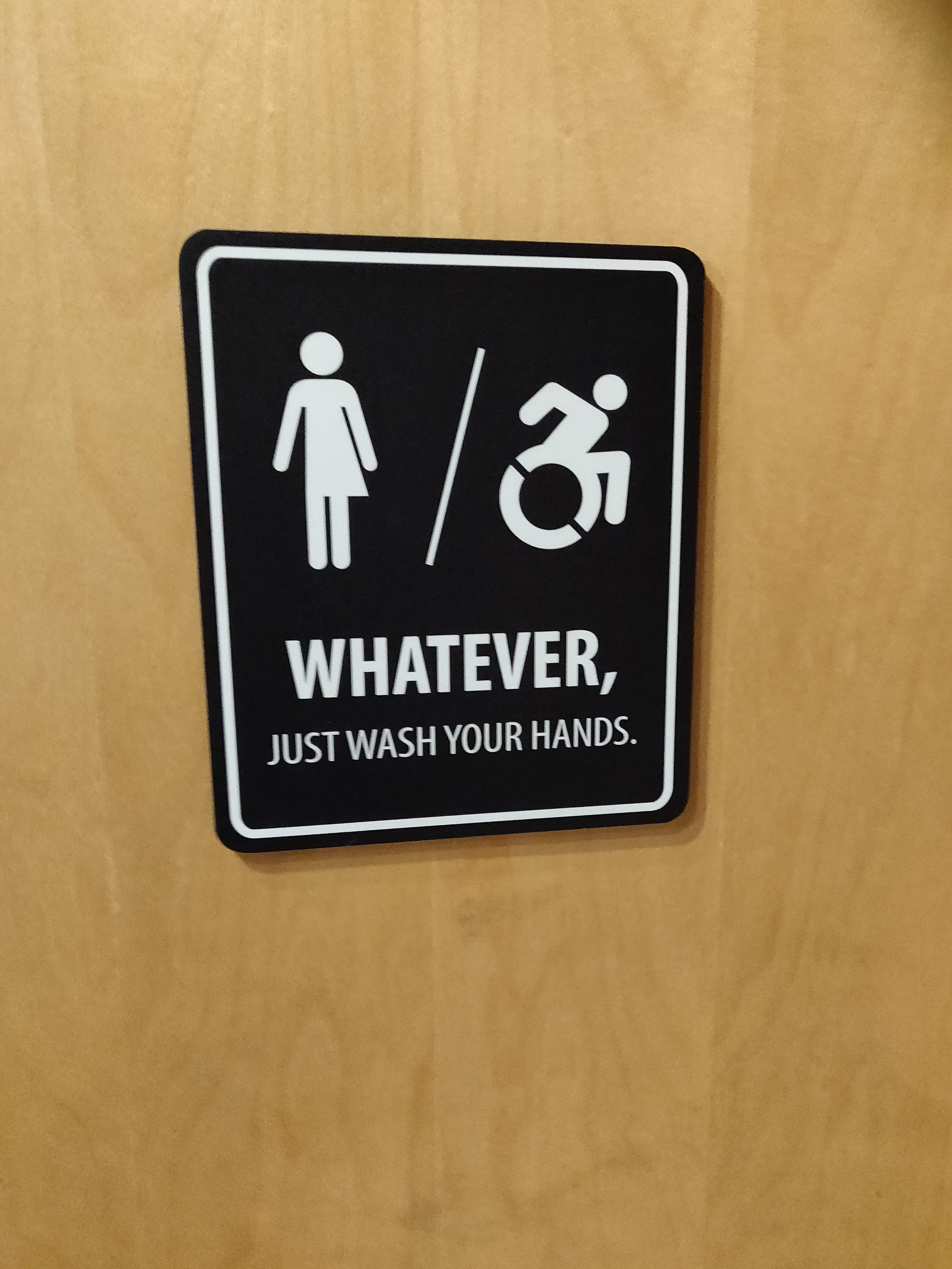 Bathroom sign at a restaurant I was at r/funny