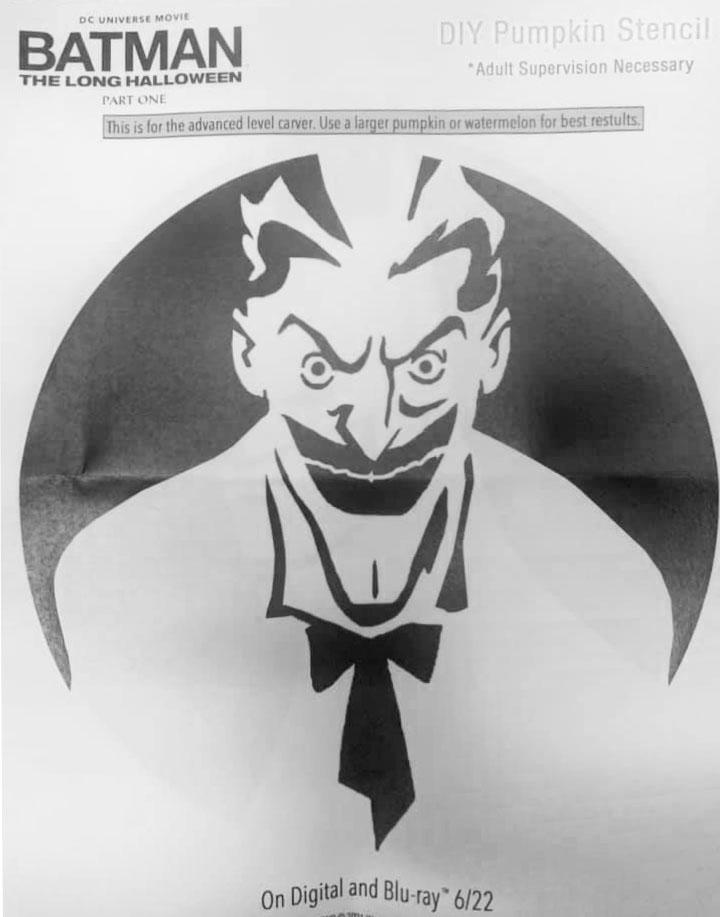 Batman Joker (Free Pumpkin Stencil Pumpkin Pattern Pumpkin