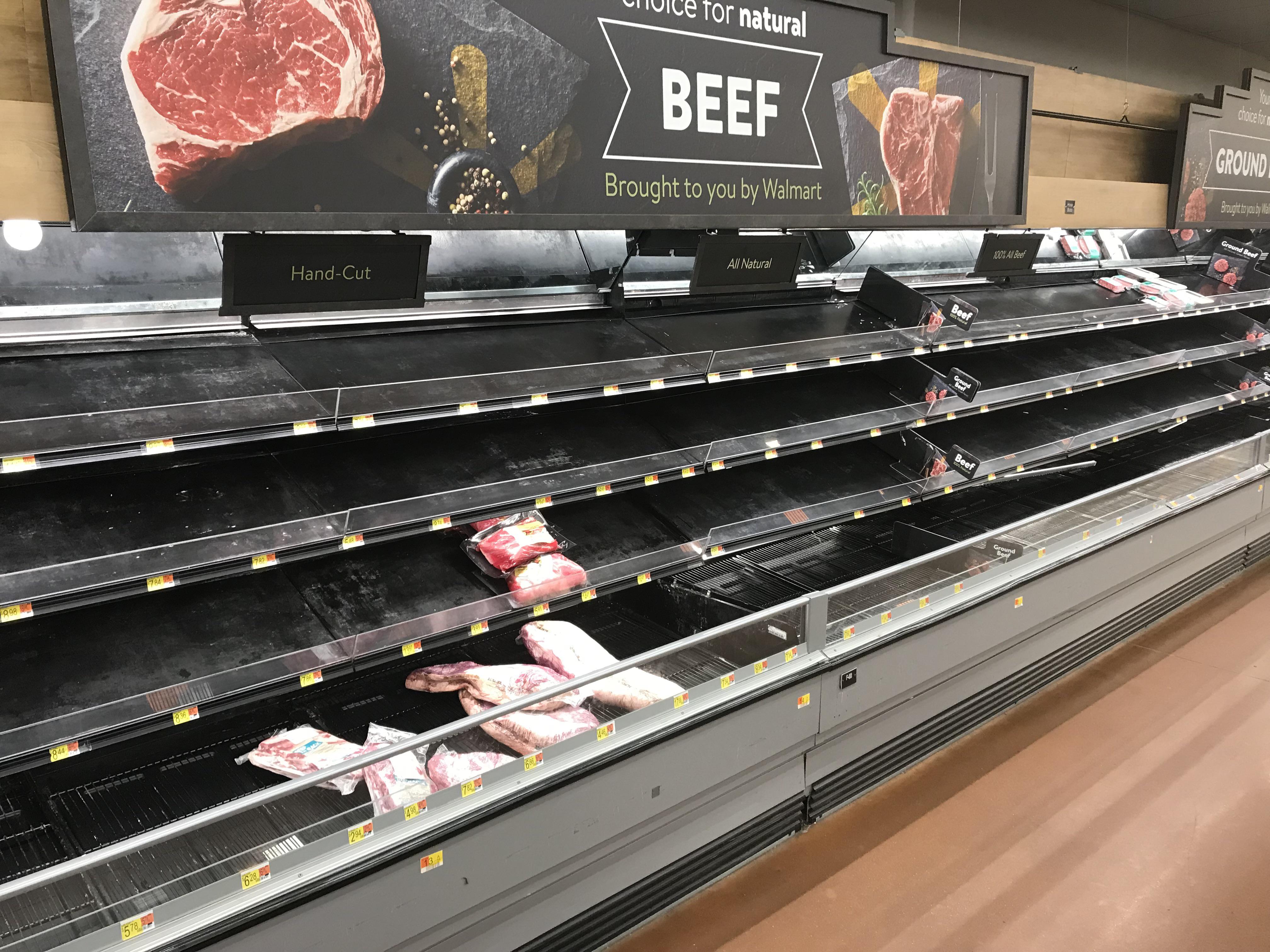 WalMart in Baton Rouge doesn't have meat either!Retuning from