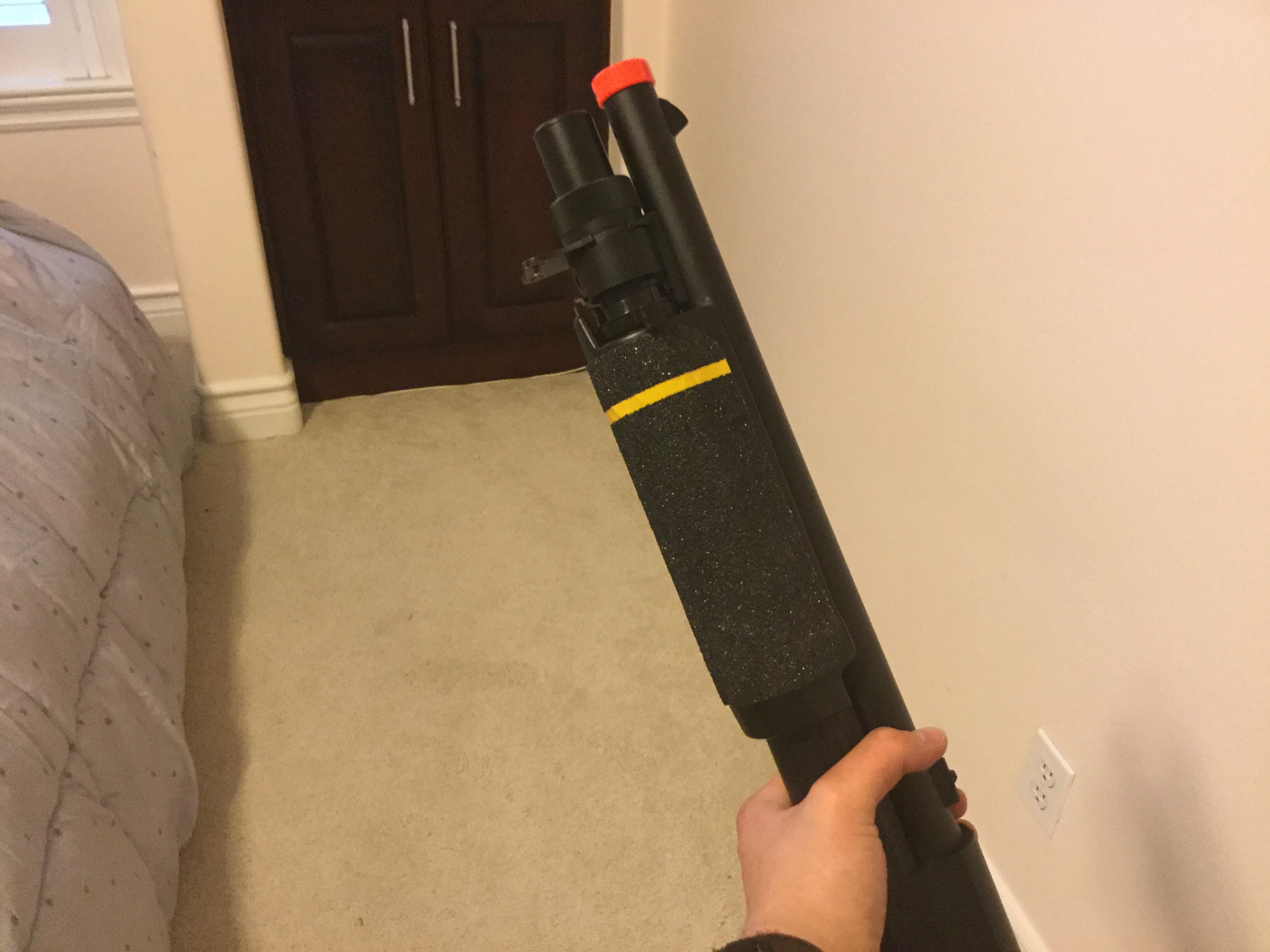 Shoutout to the people on this subreddit that grip tape on my tri shot shotgun