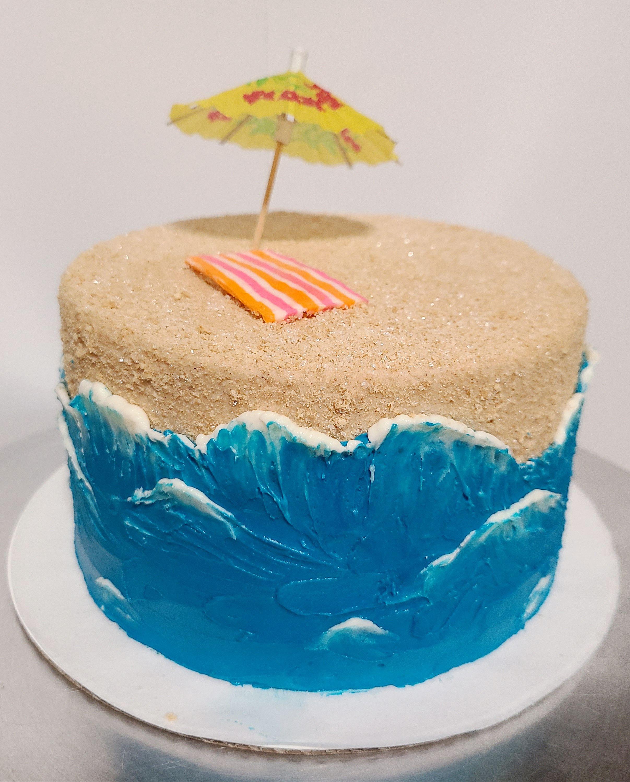 Beachy buttercream cake for the summer r/Baking