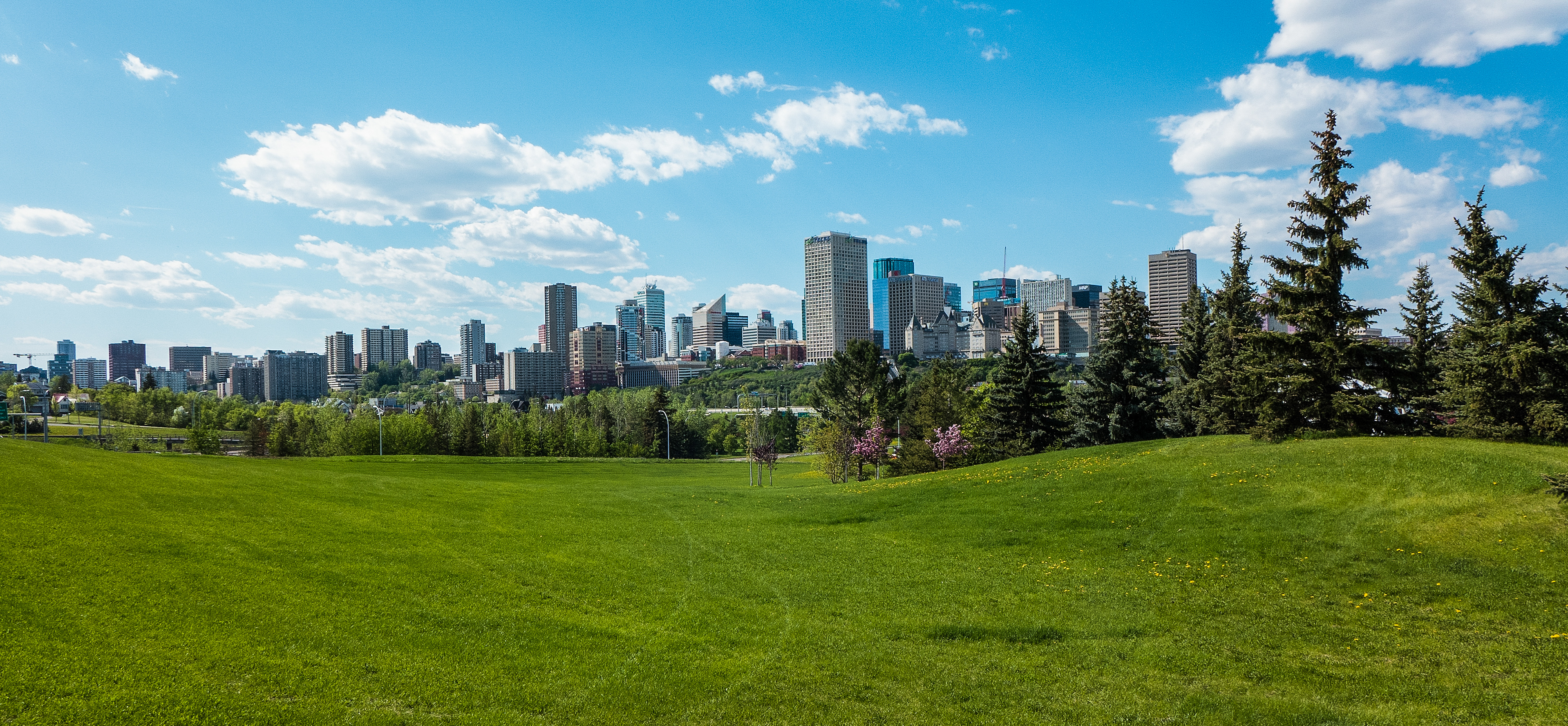 Downtown Edmonton, Alberta viewed from across the River Valley