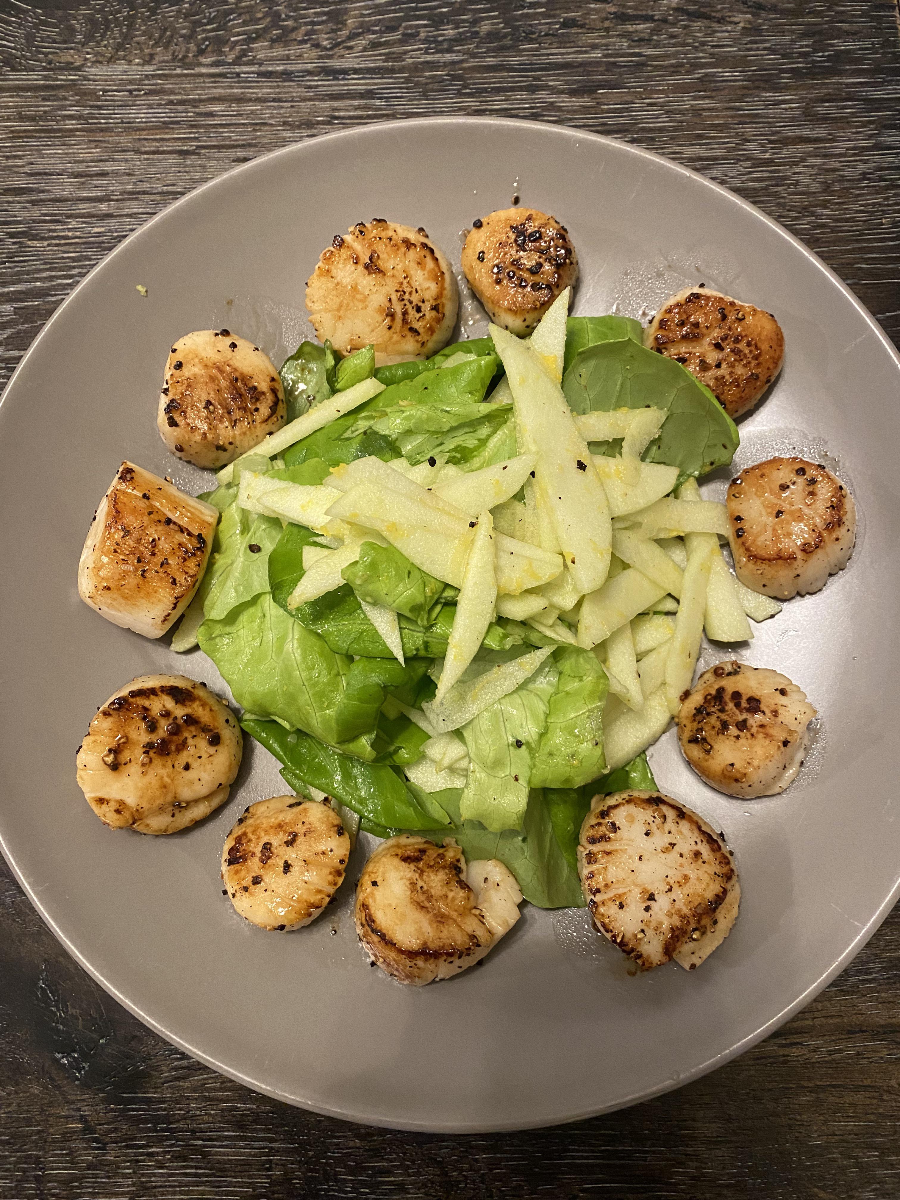 Week 8 Celebrity Chef Gordon Ramsay’s seared scallops with crunchy