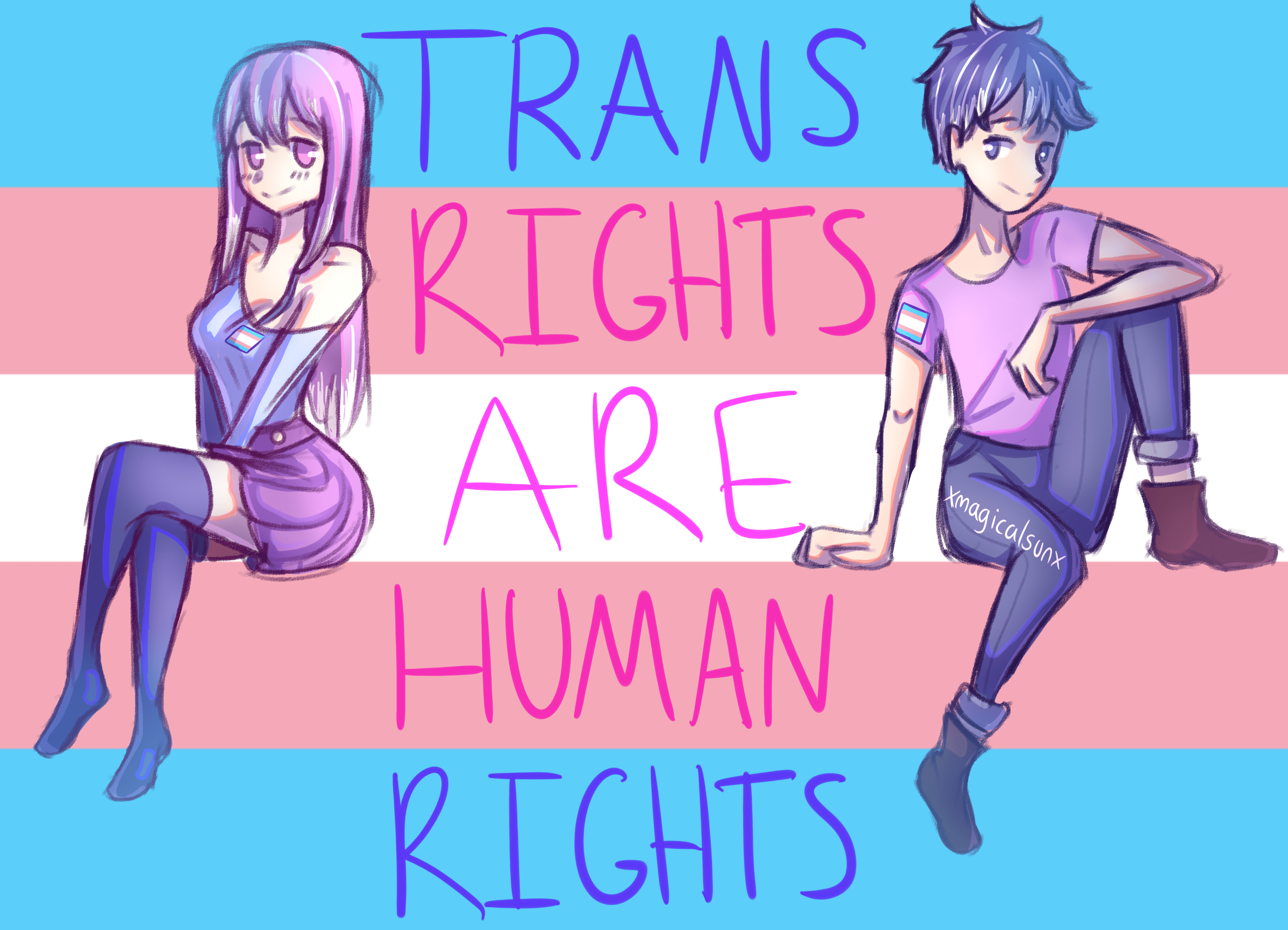 trans rights! (art by me) r/traaaaaaannnnnnnnnns