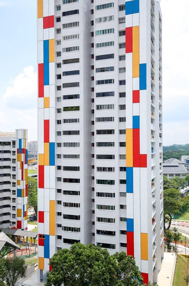 This HDB estate painted in the style of Mondrian r/singapore