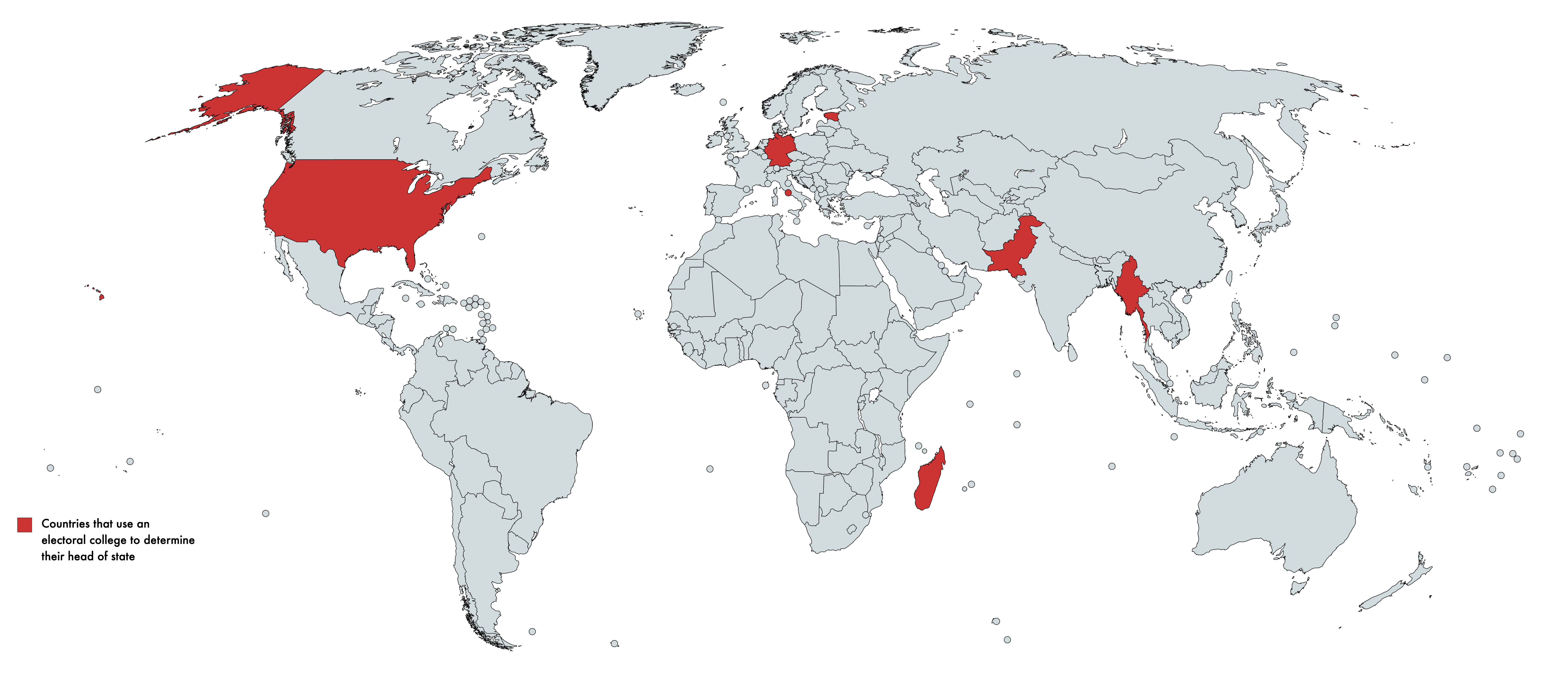 Countries that use an electoral college to determine their head of