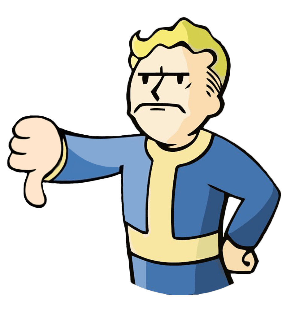 VaultBoy Thumbs Down PNG I made sharing r/Fallout