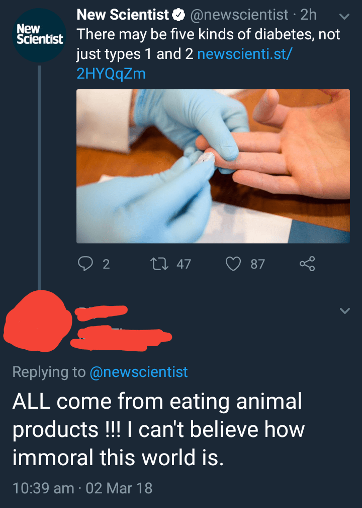Meat Eating Causes Diabetes!!!1!!1 : R/Insanepeoplefacebook