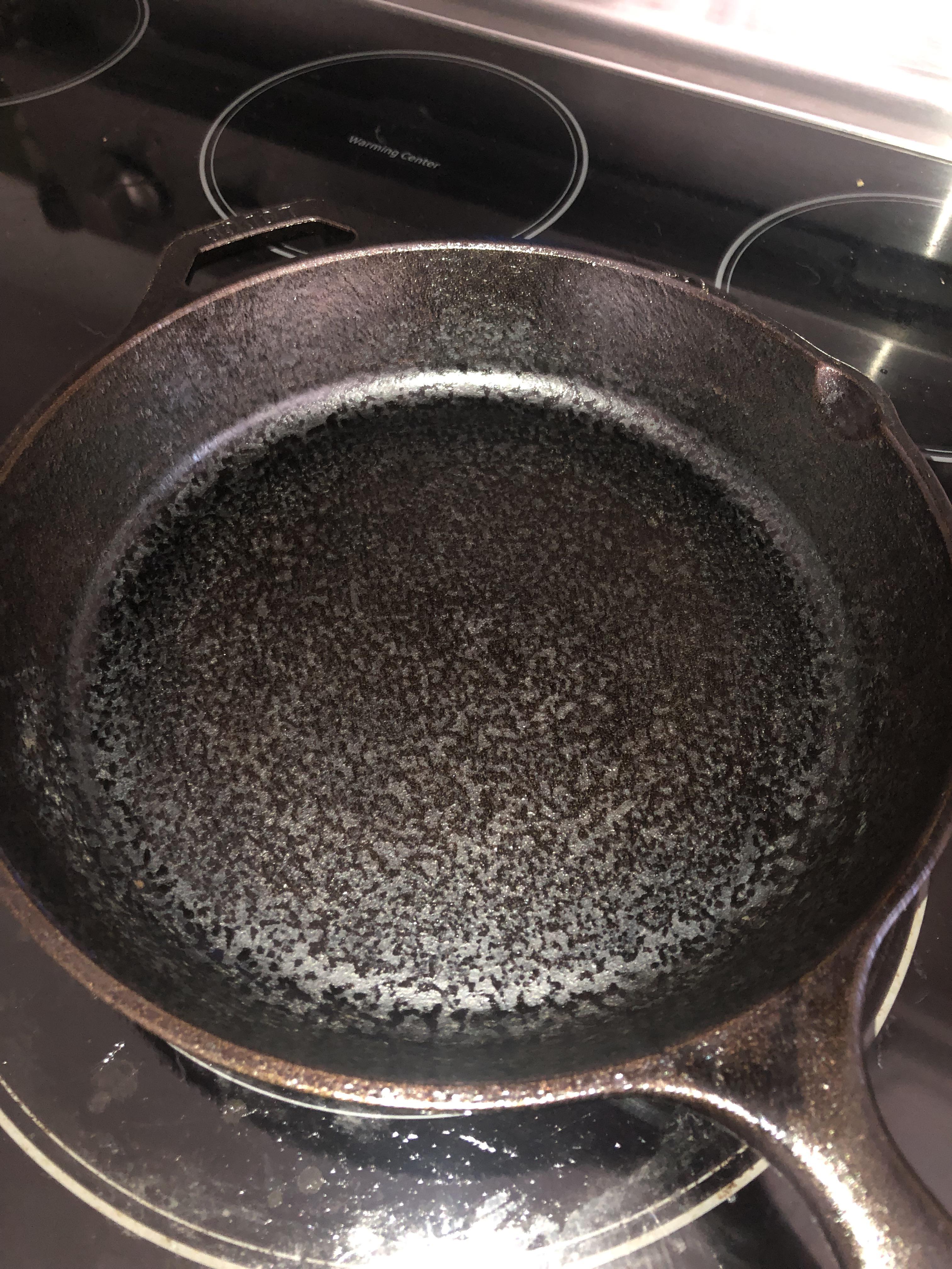 Sticky Cast Iron, this happens whenever I try to season this pan.. r