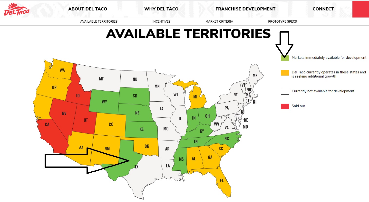 Wait! What? Available Territories Map shows TEXAS is back on the table