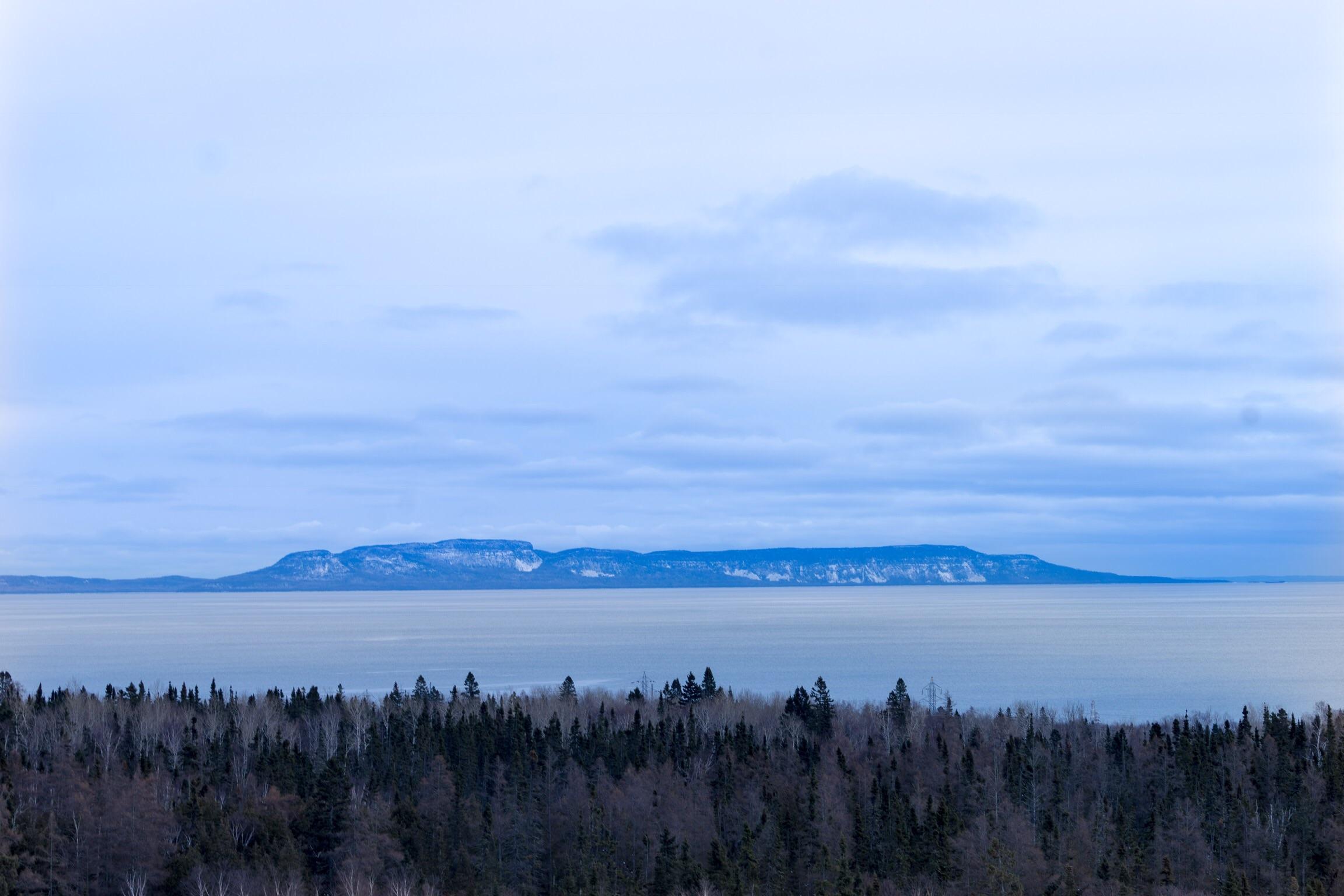 Sleeping Giant Provincial Park overlooking the city of Thunder Bay
