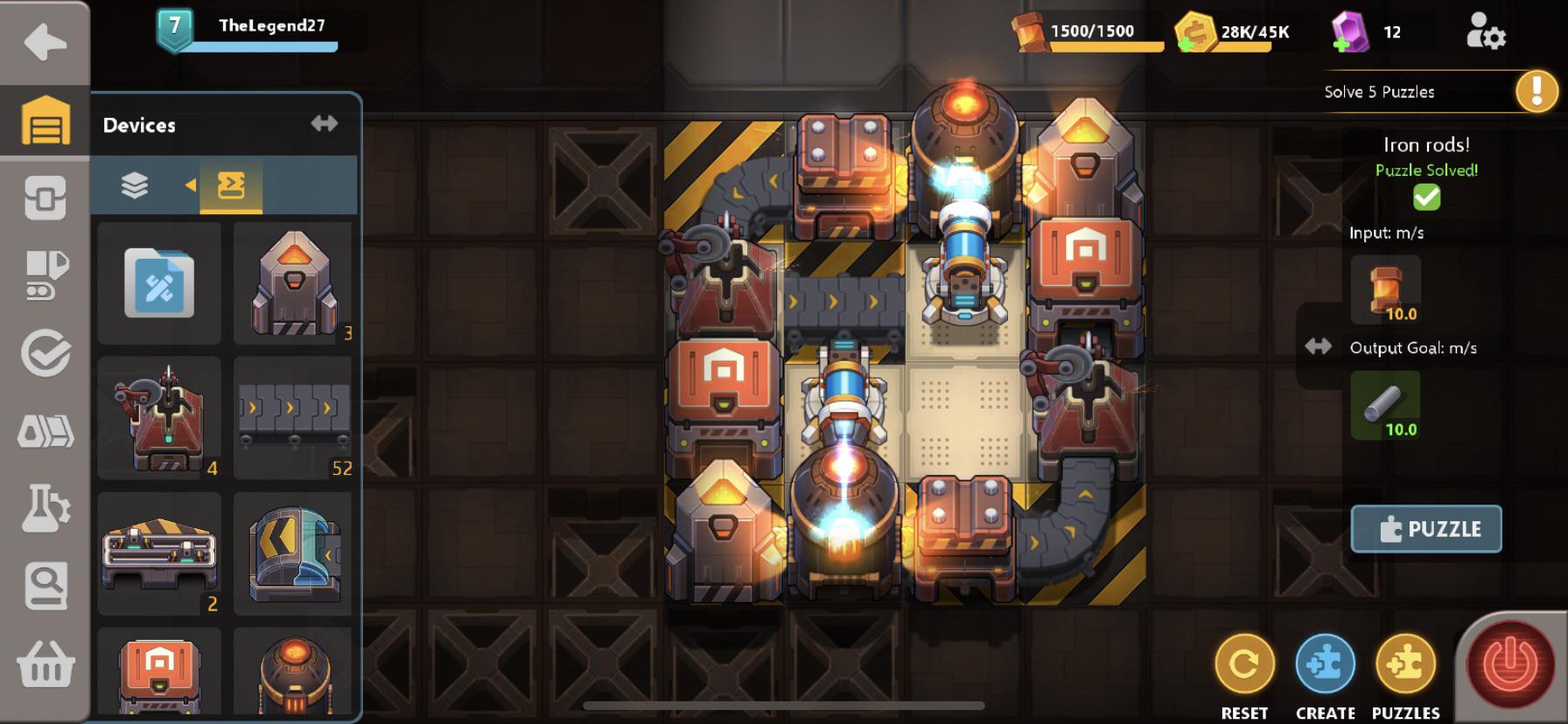Puzzle answer for Iron rods! Sandship