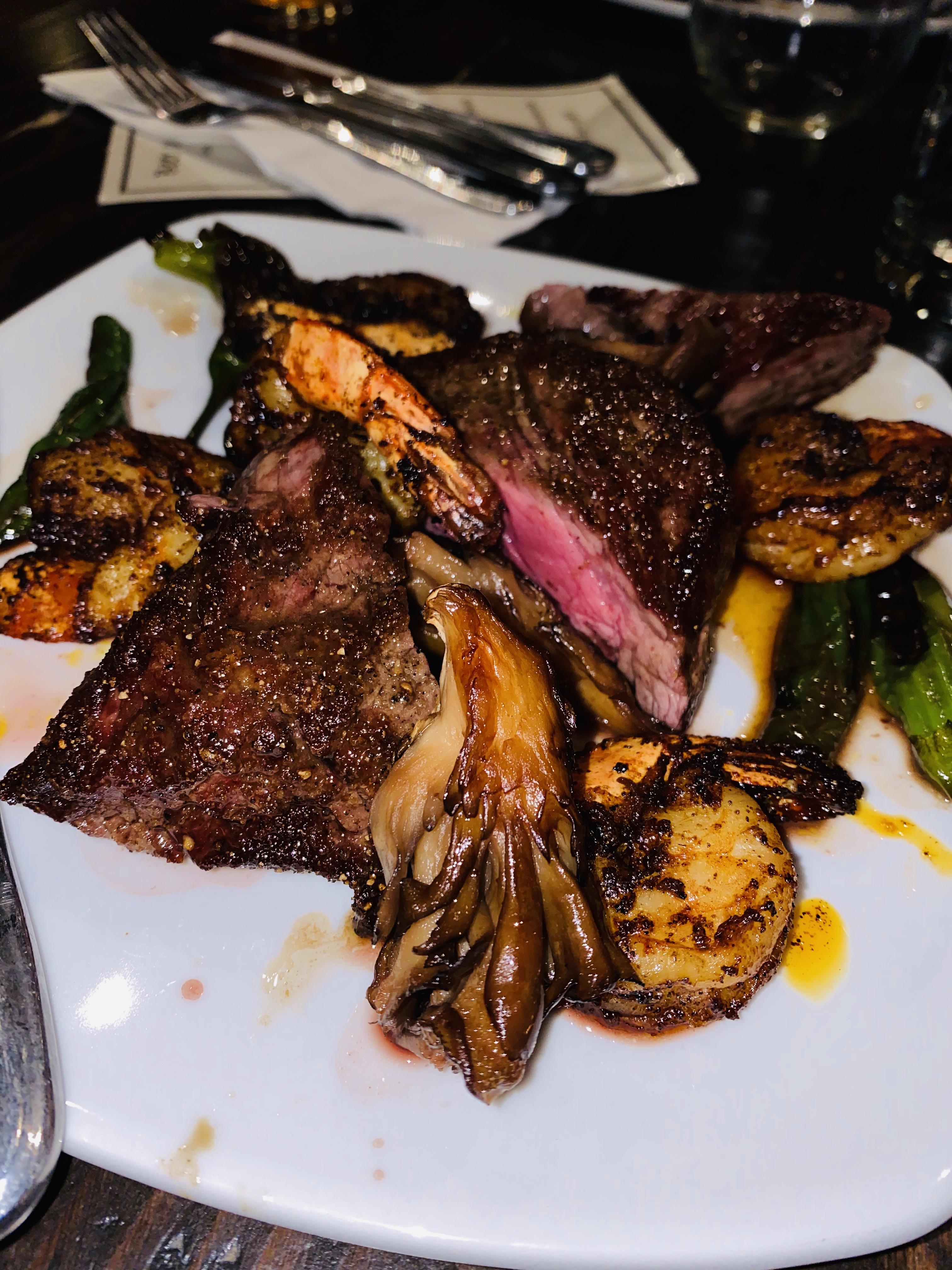 6 oz Wagyu Steak with grilled shrimp (in beautiful Ventura, CA) r/steak