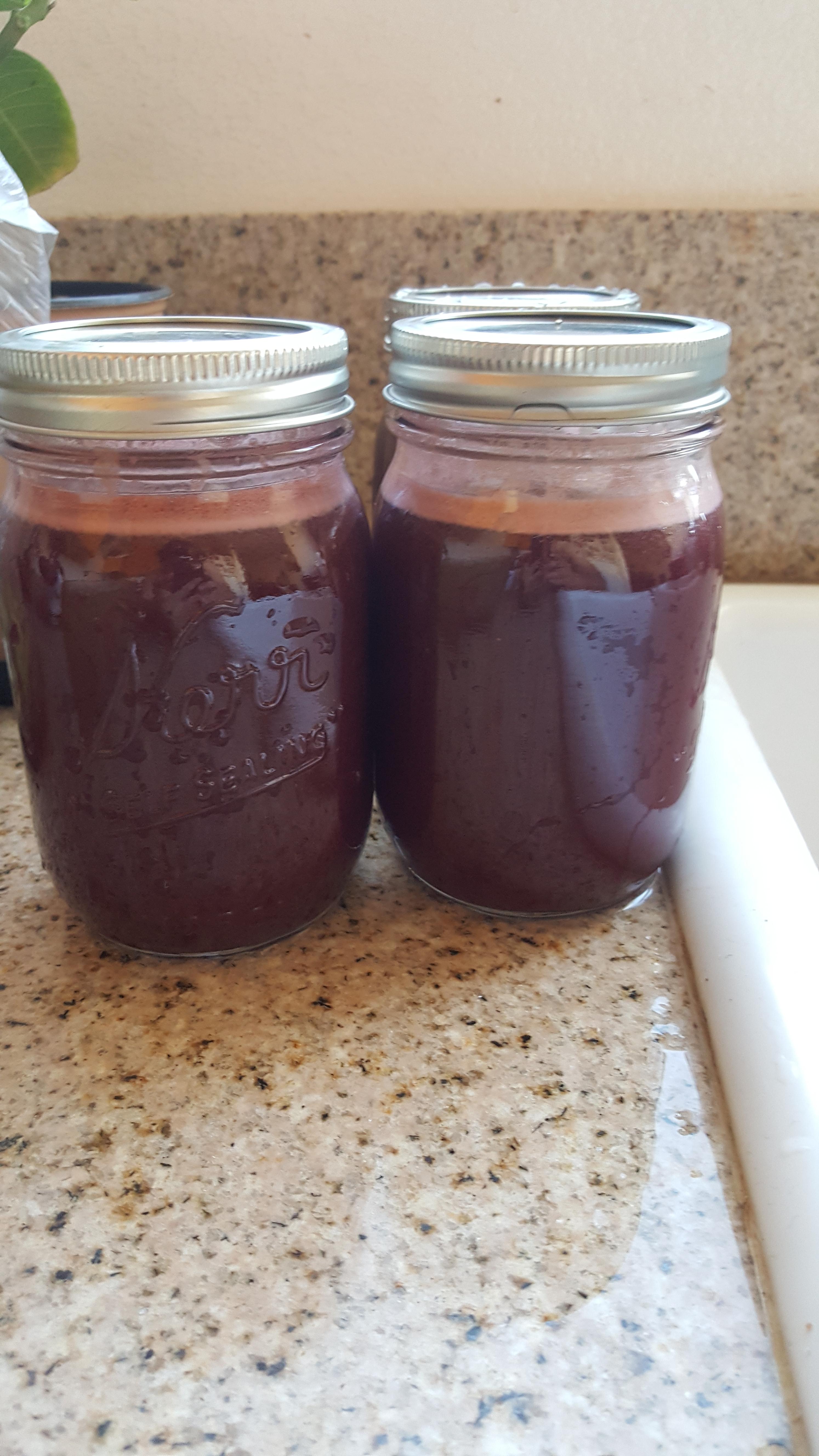 Apples, cucumbers, celery, beets, ginger. r/Juicing