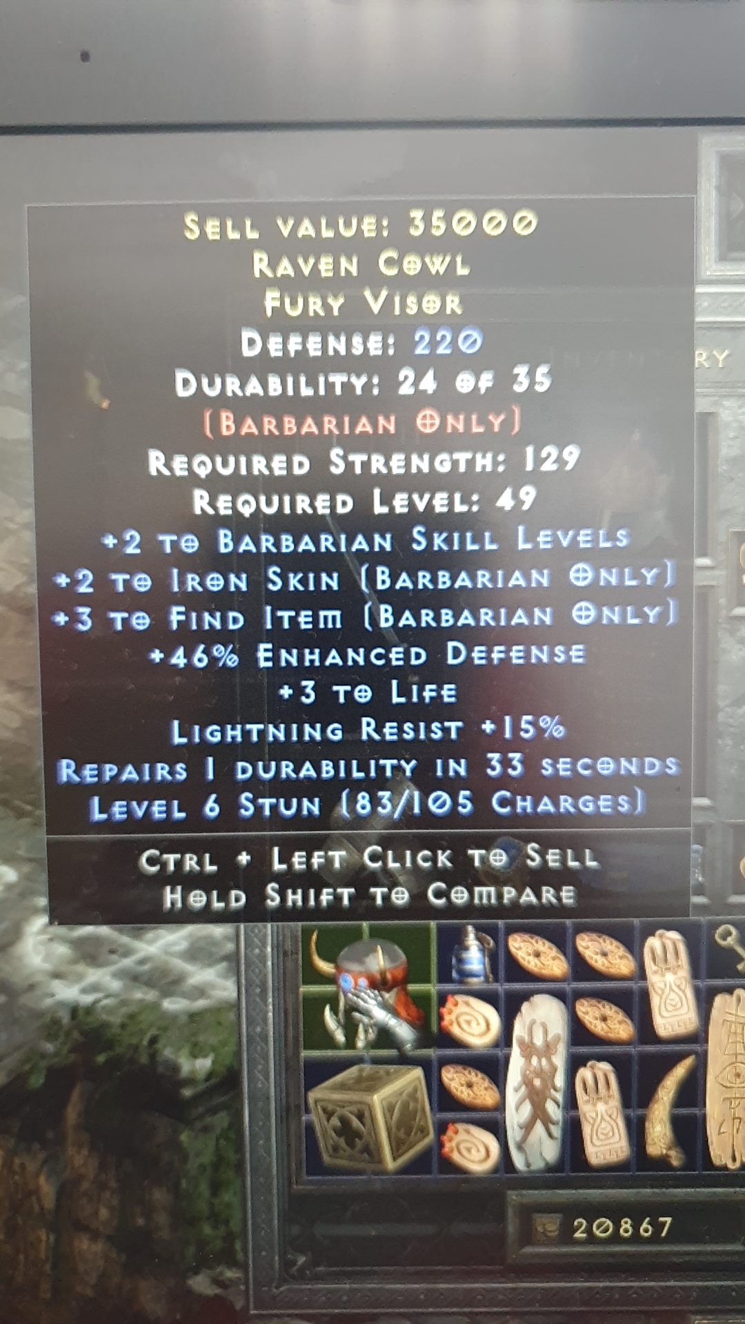 +5 item find barb helm. any value here? r/Diablo_2_Resurrected