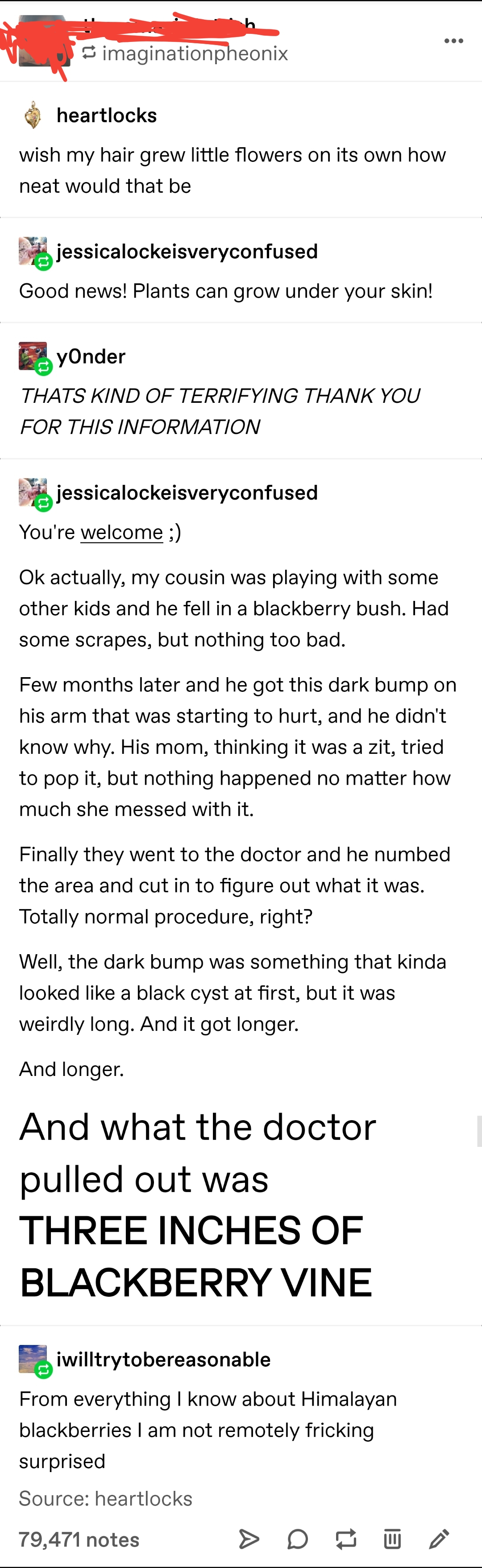 Good news! plants can grow under your skin! r/tumblr