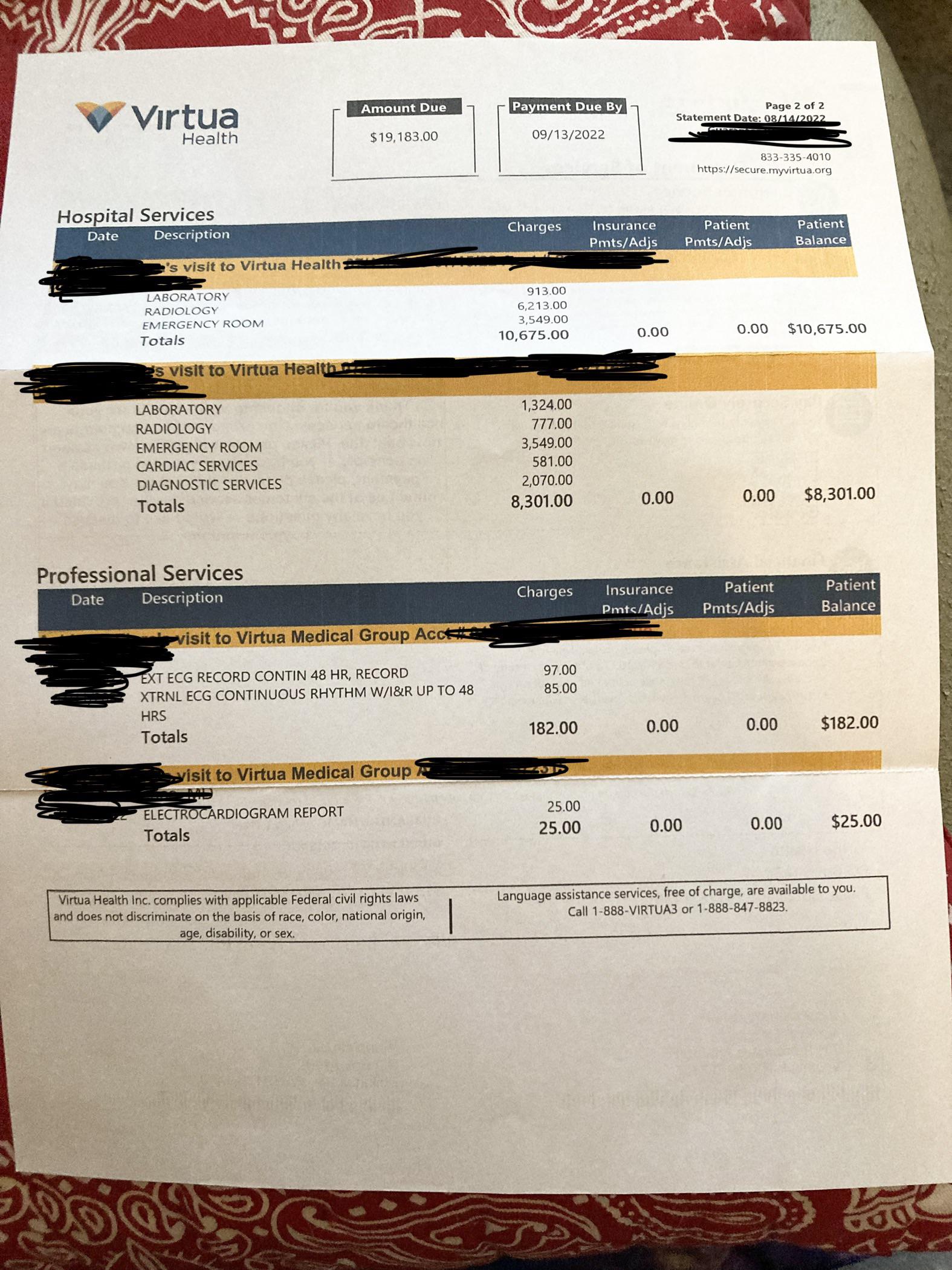 Huge hospital bill and no insurance… PLEASE HELP!! r/MedicalBill