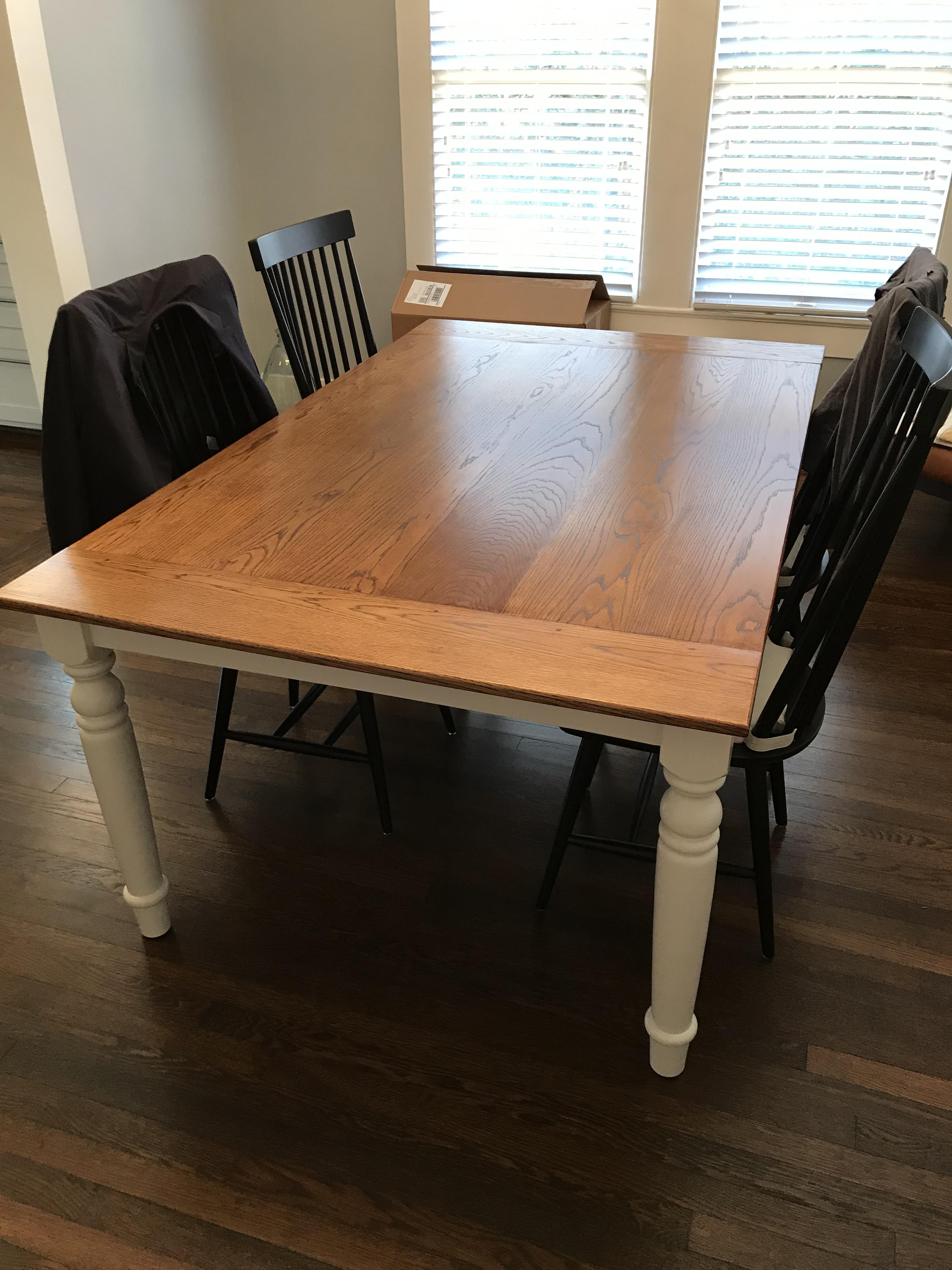 White oak dining table (build pics in comments) r/woodworking