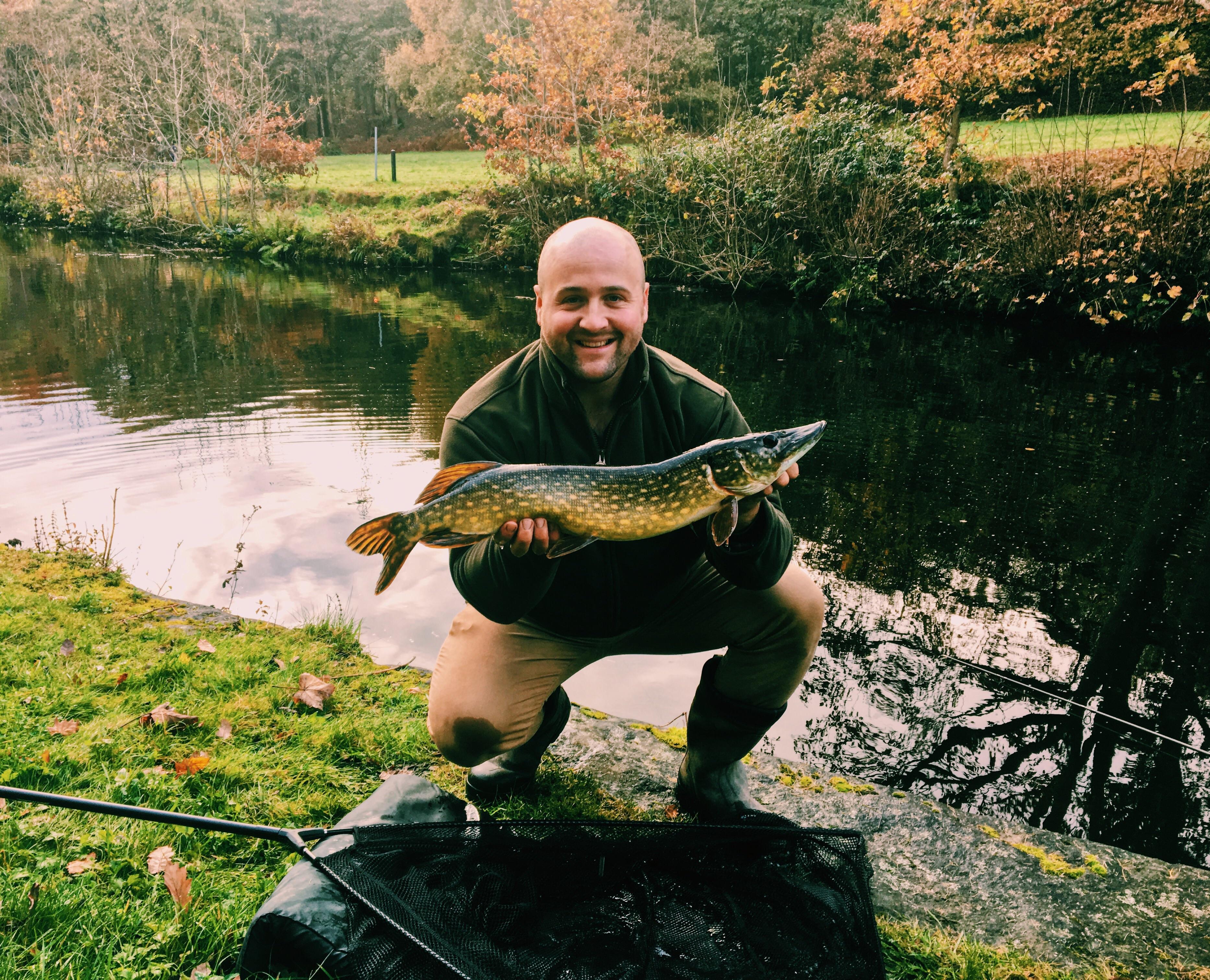 First Pike of winter. Caught on a lamprey from the Leeds Liverpool