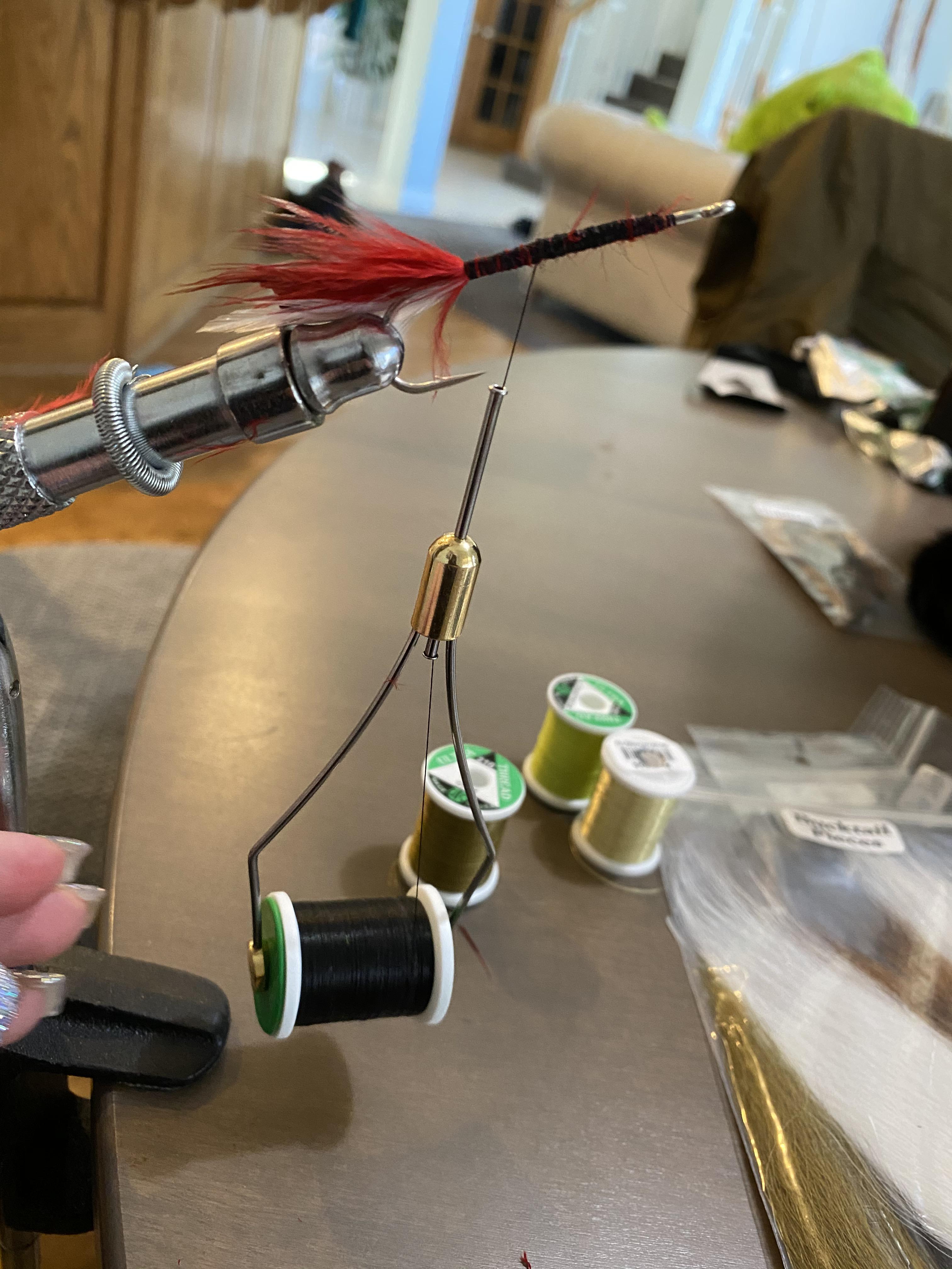 My first attempt making flies for bass fishing to give my dads as a