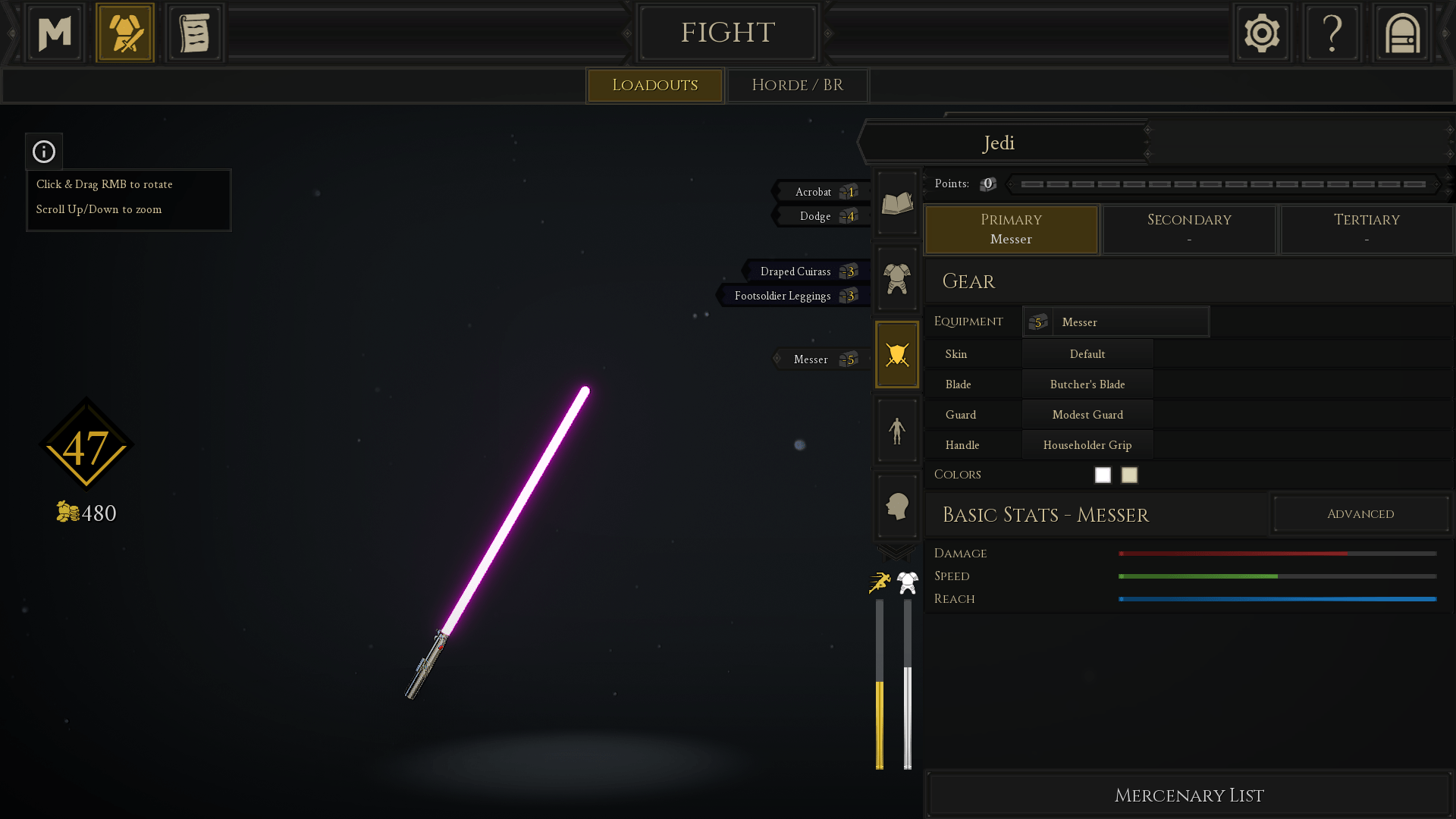 My lightsaber, the messer is alot bigger than I thought it was and it is massive. the best