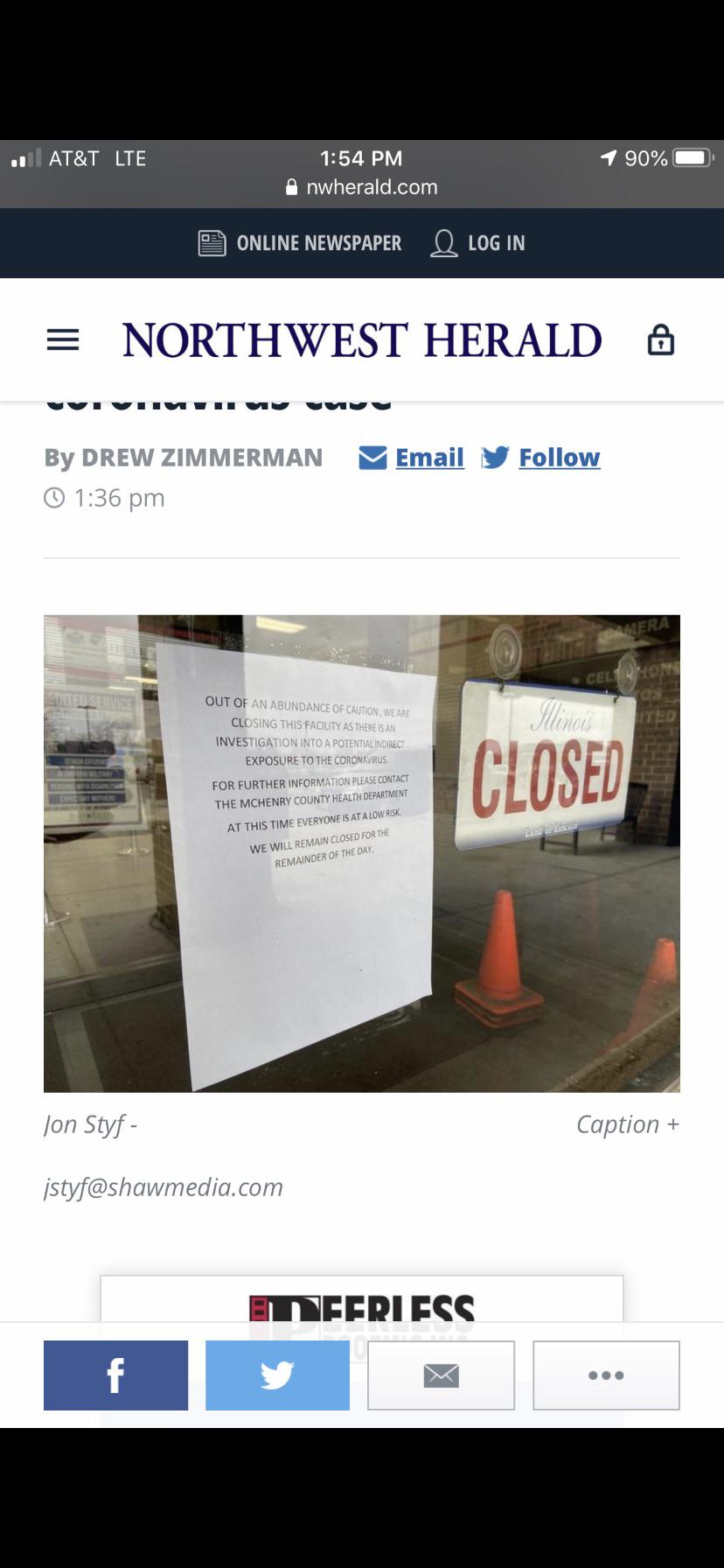 McHenry County DMV located in Woodstock closed over possible exposure