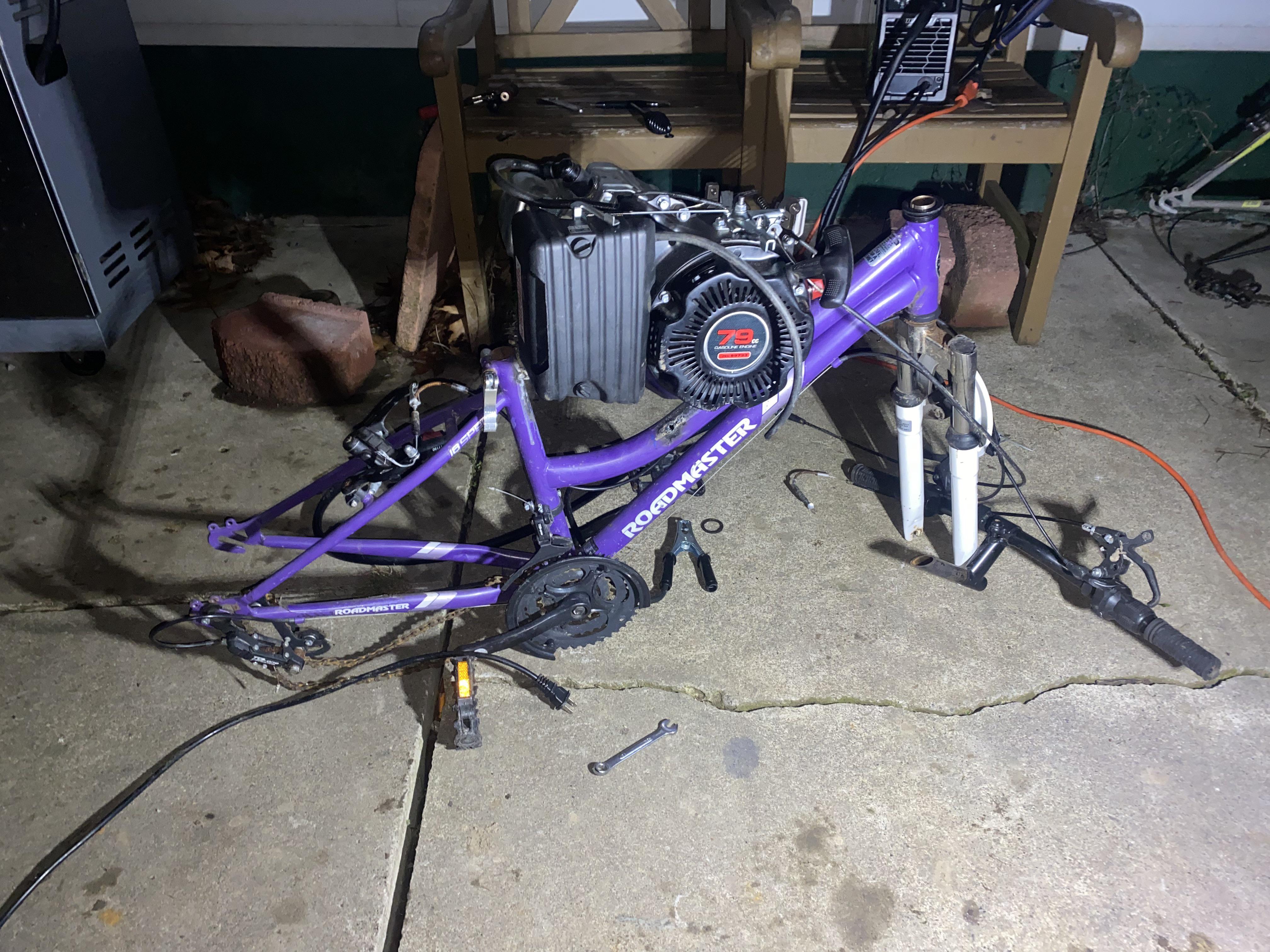 Starting my first ever motorized bicycle build, using this 79cc