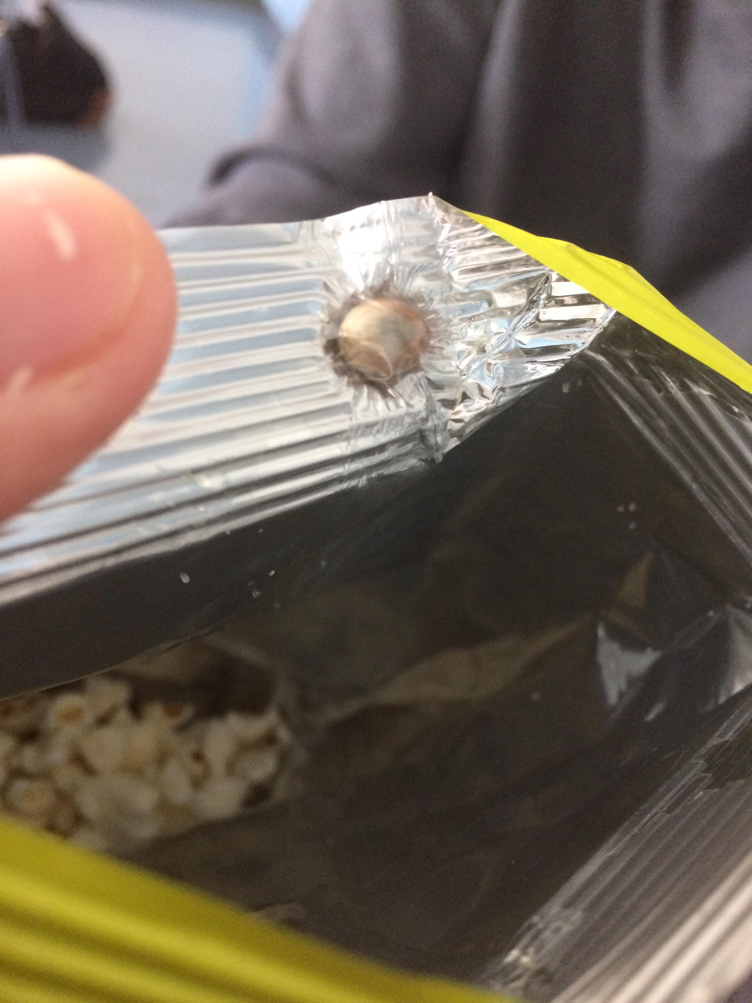 Popcorn Kernel heat wrapped into the bag r/mildlyinteresting