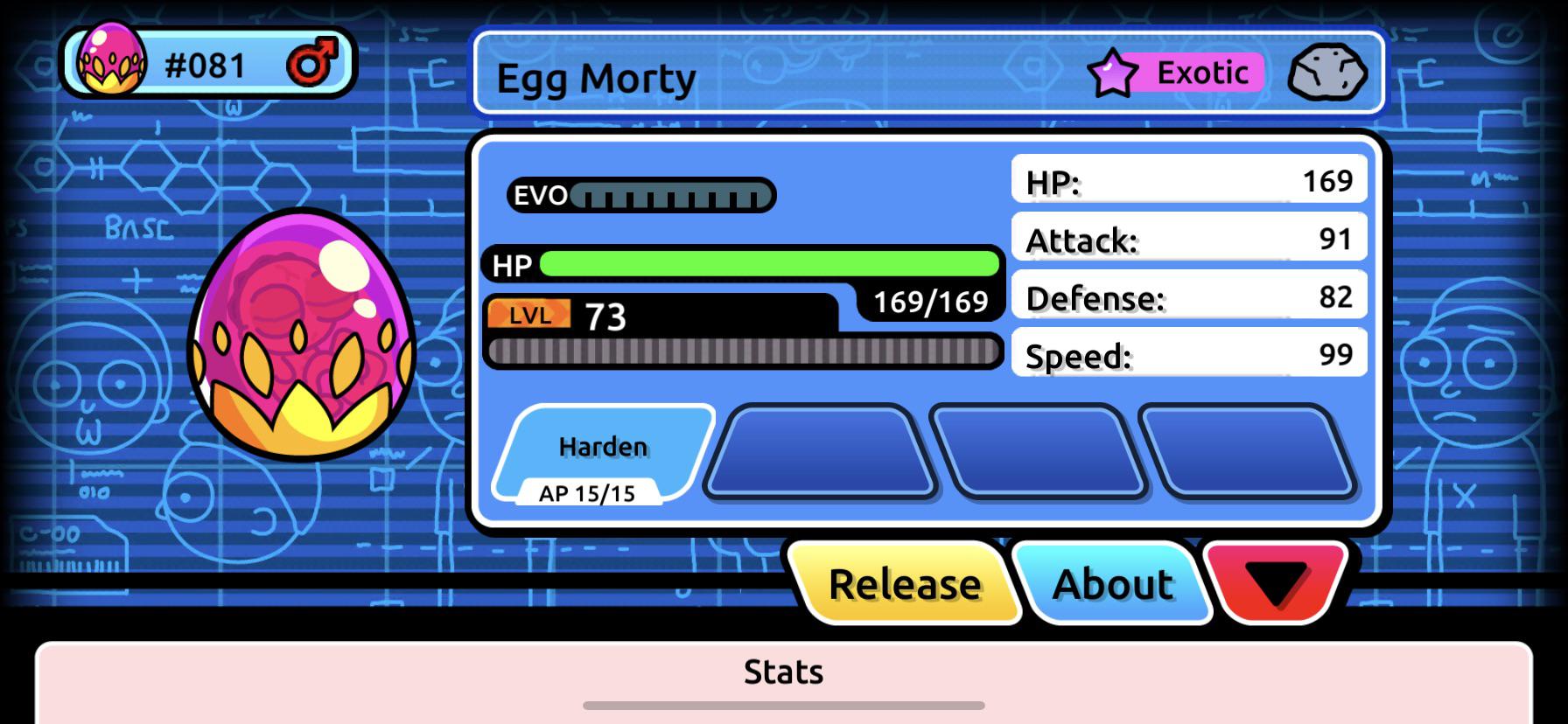 Level 73 egg morty dm me for offers PocketMortys