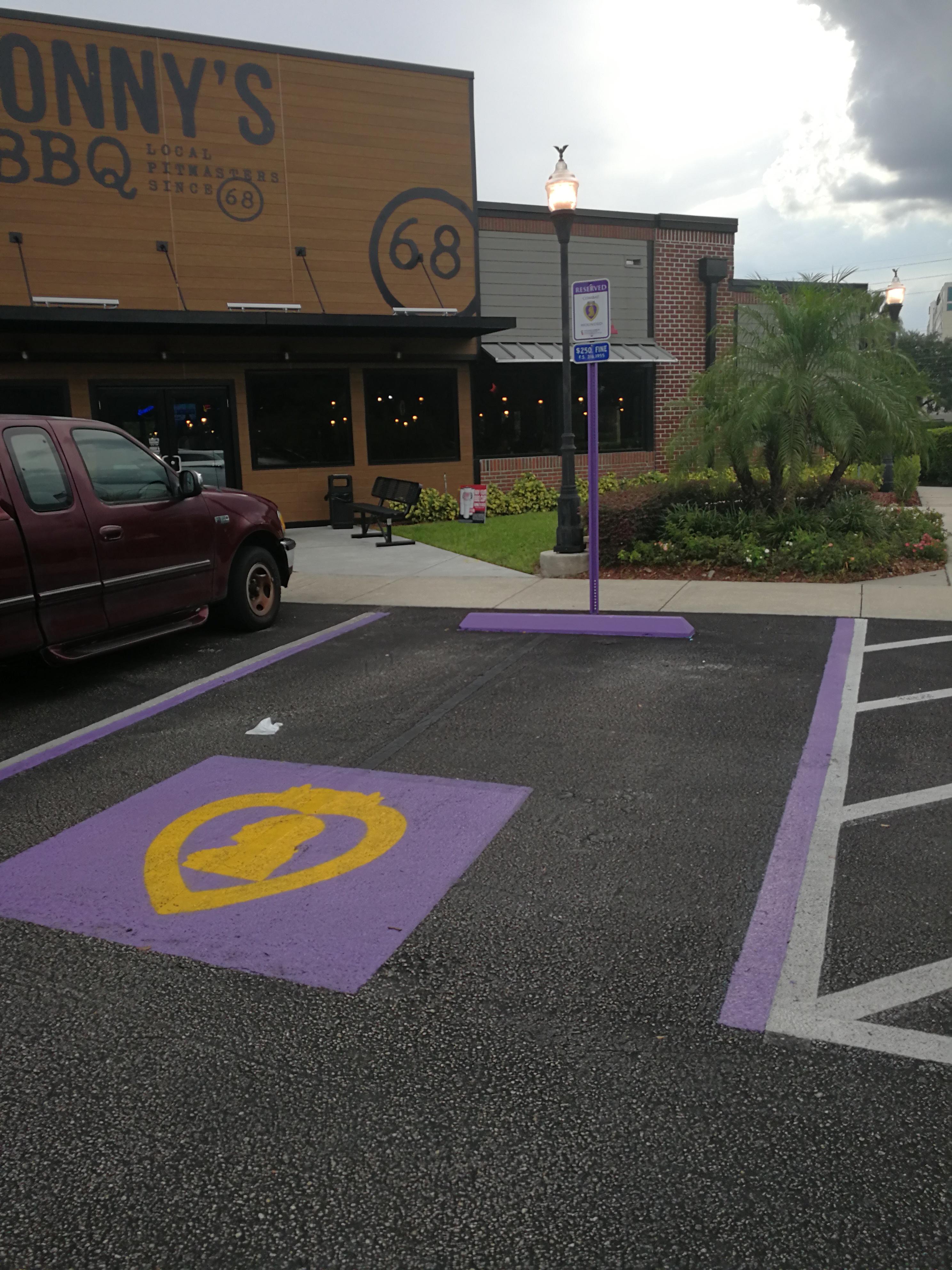 This parking spot for a purple heart recipient r/mildlyinteresting