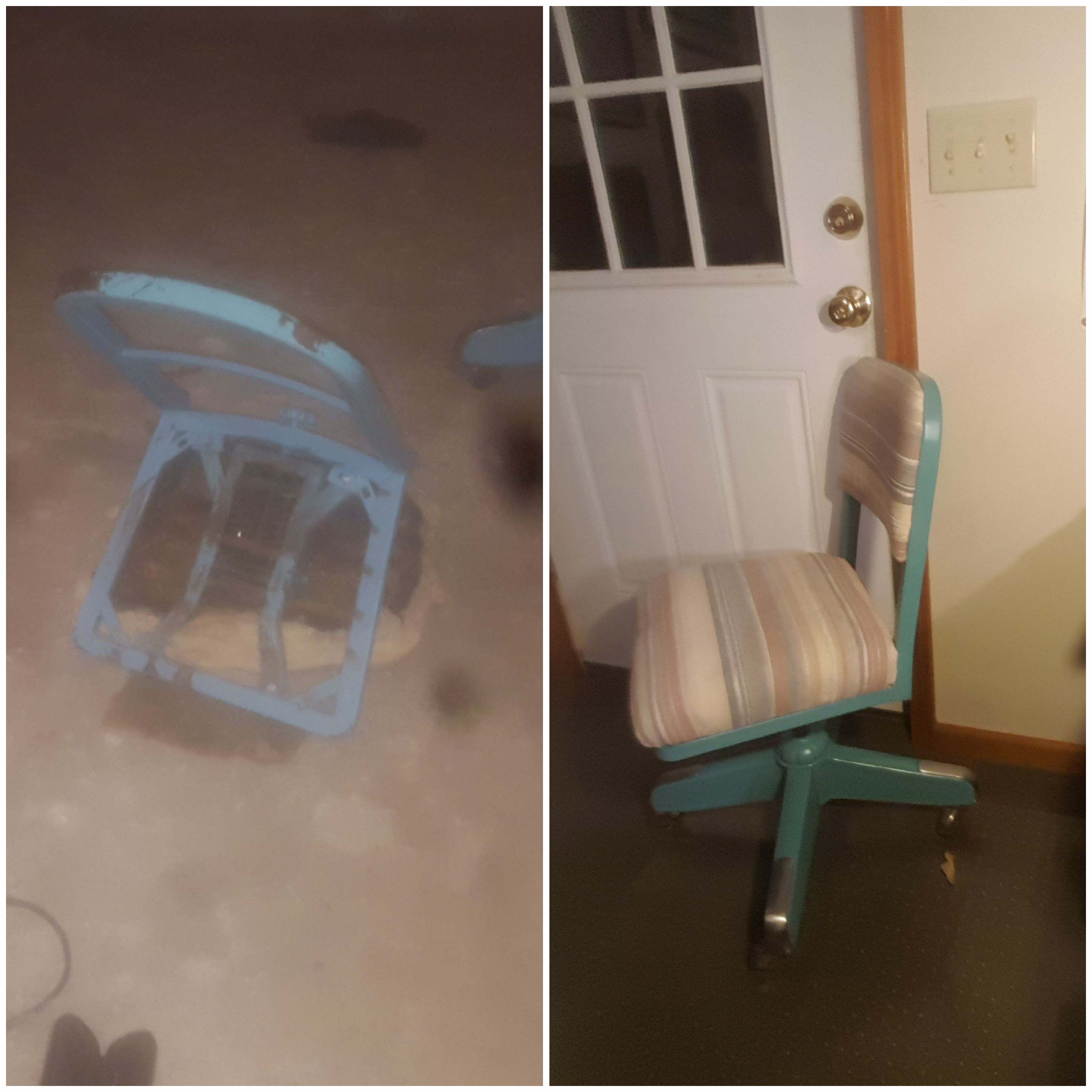 An old office chair with a new paint job and upholstery! r/upcycling