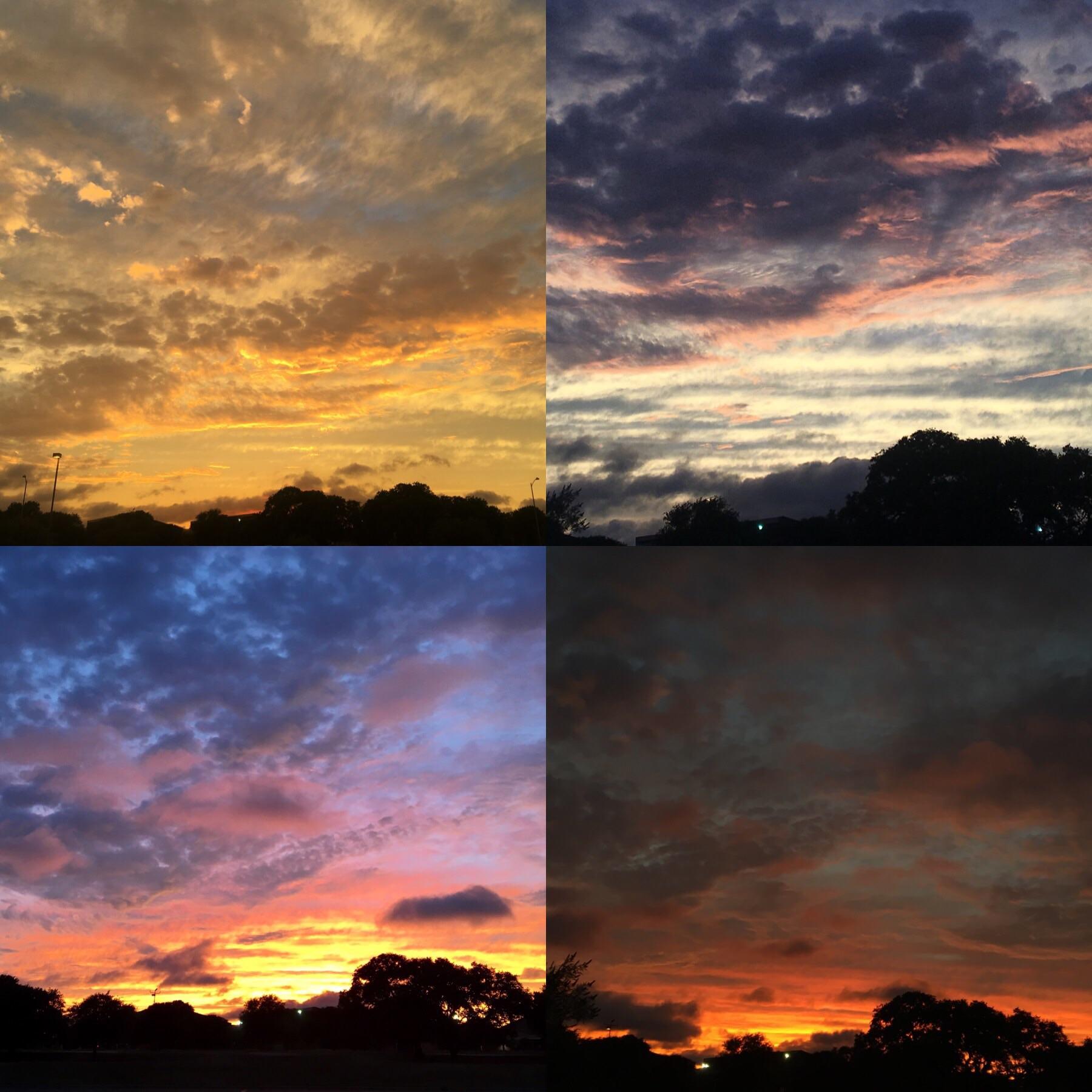These photos were taken minutes apart of rapidly changing sunset in