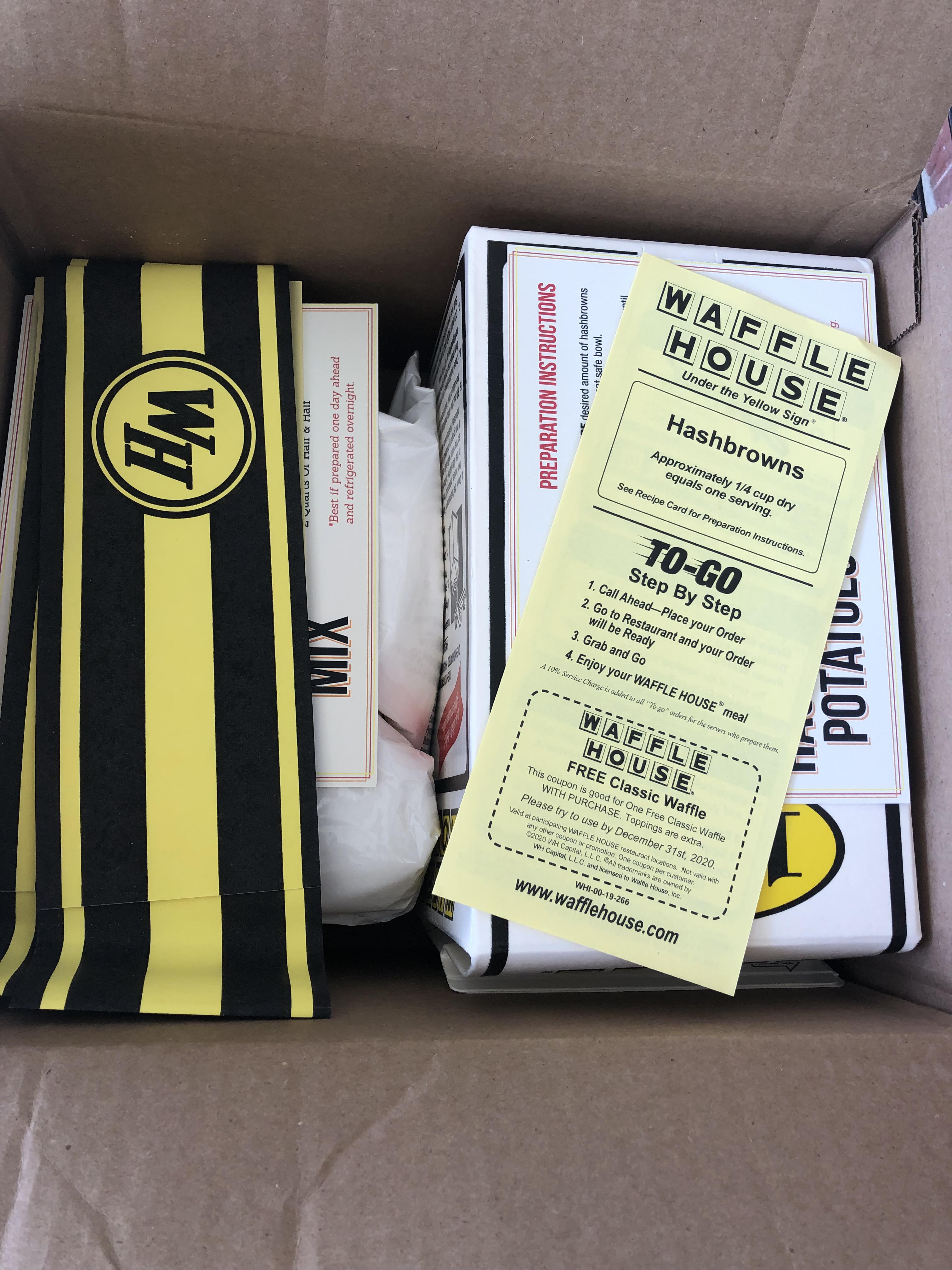 Ordered waffle mix and hash browns from Waffle House online and got 2