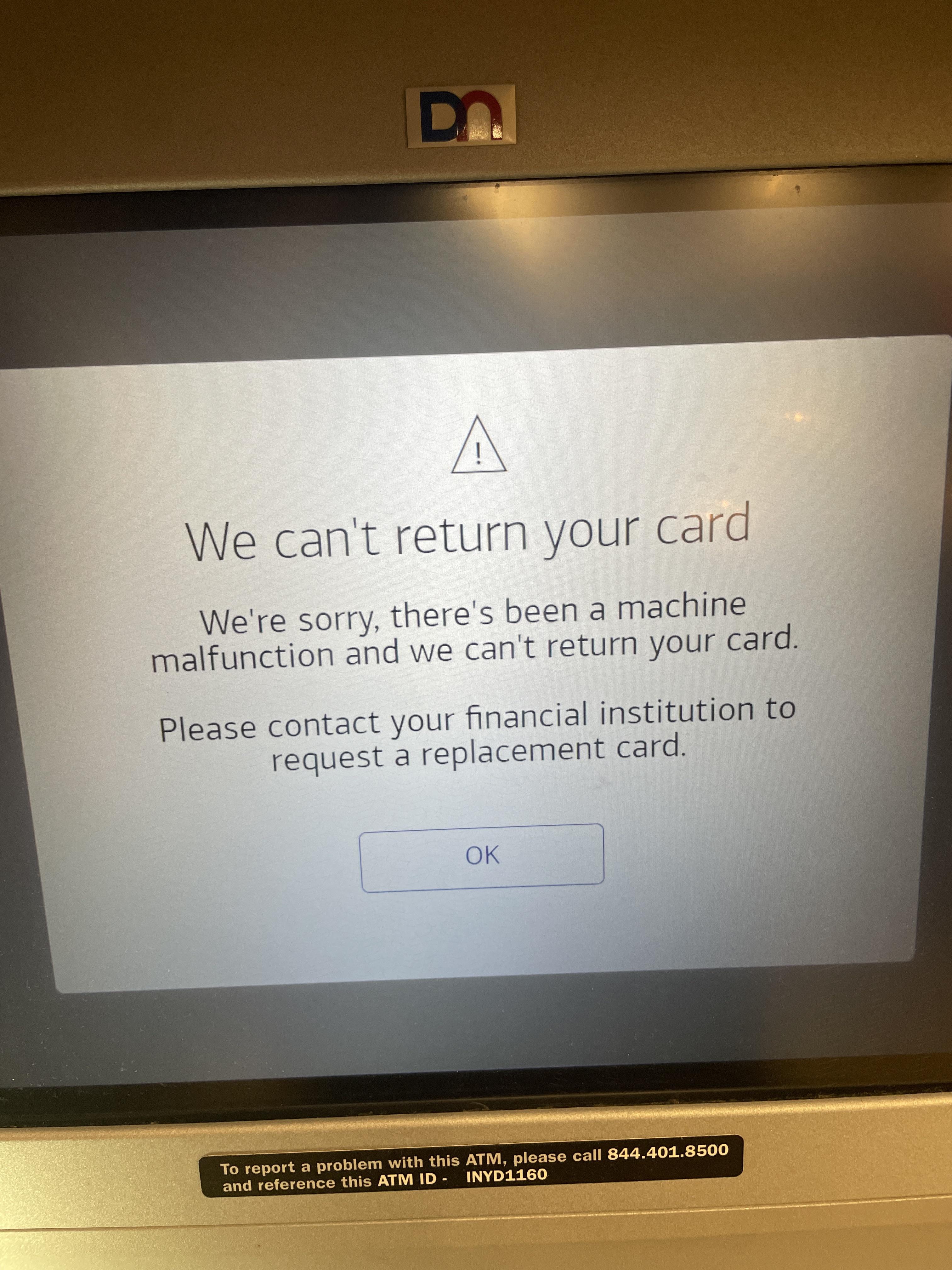 ATM at Grand Central ate my debit card r/mildlyinfuriating