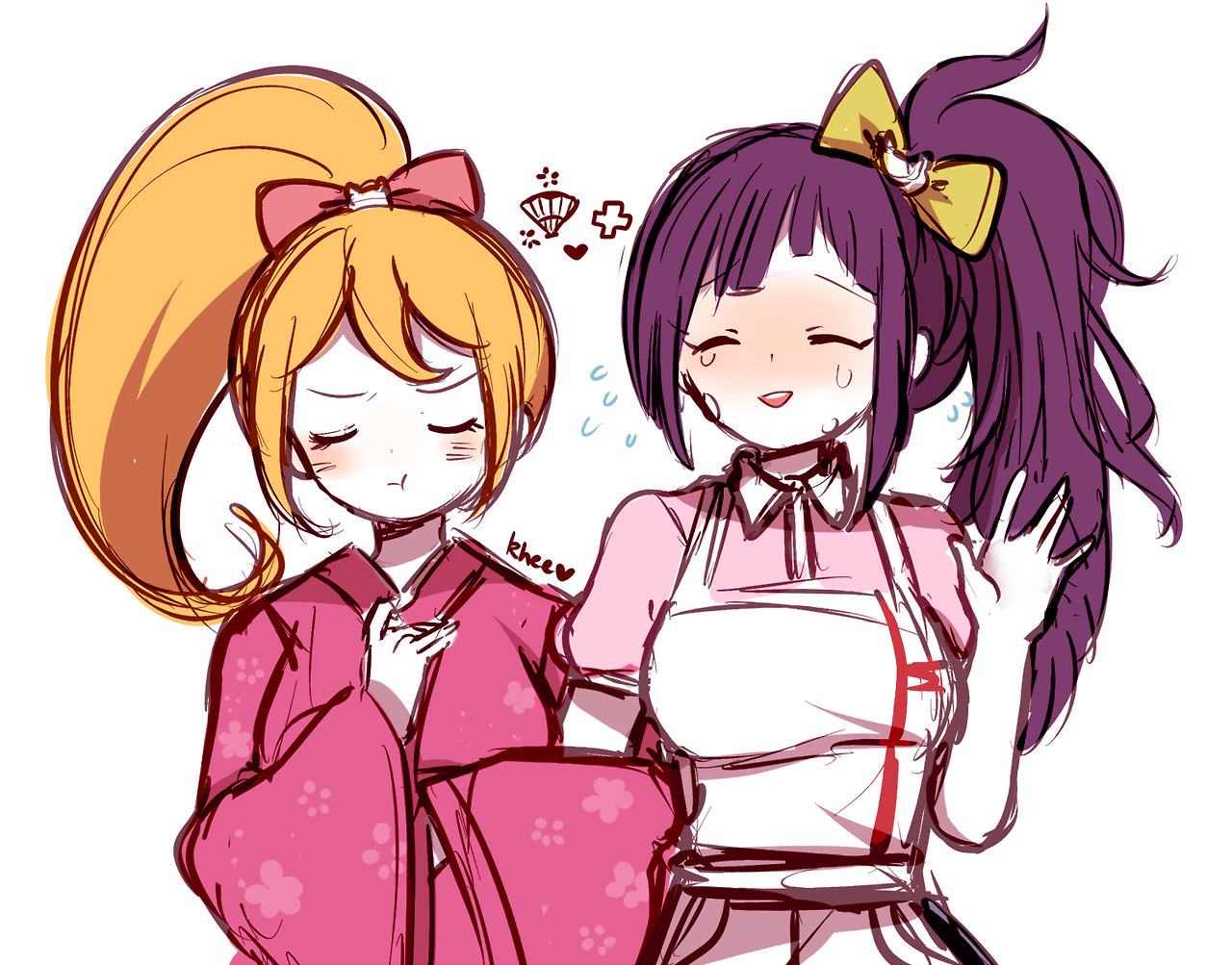 Hiyoko and Mikan wearing ponytails r/danganronpa