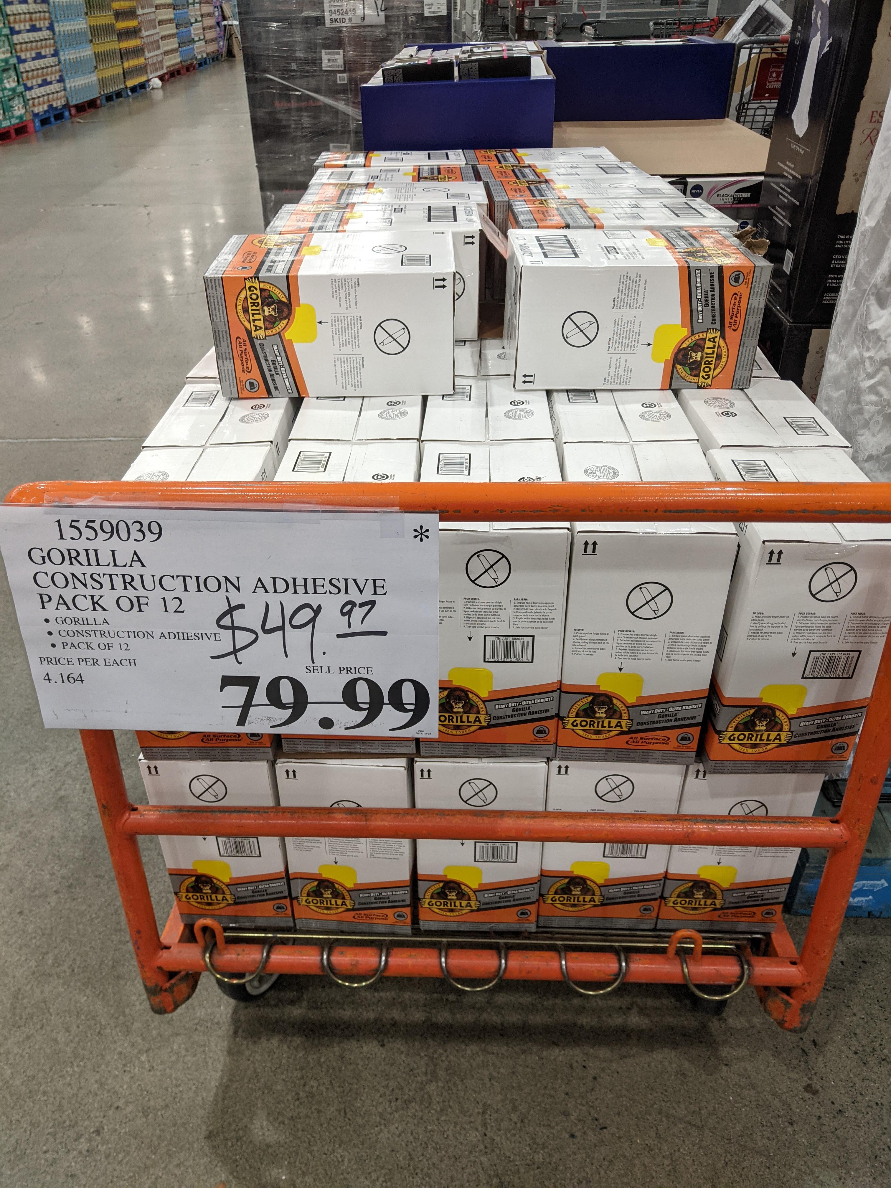 Gorilla glue construction adhesive on markdown. Burnaby Costco