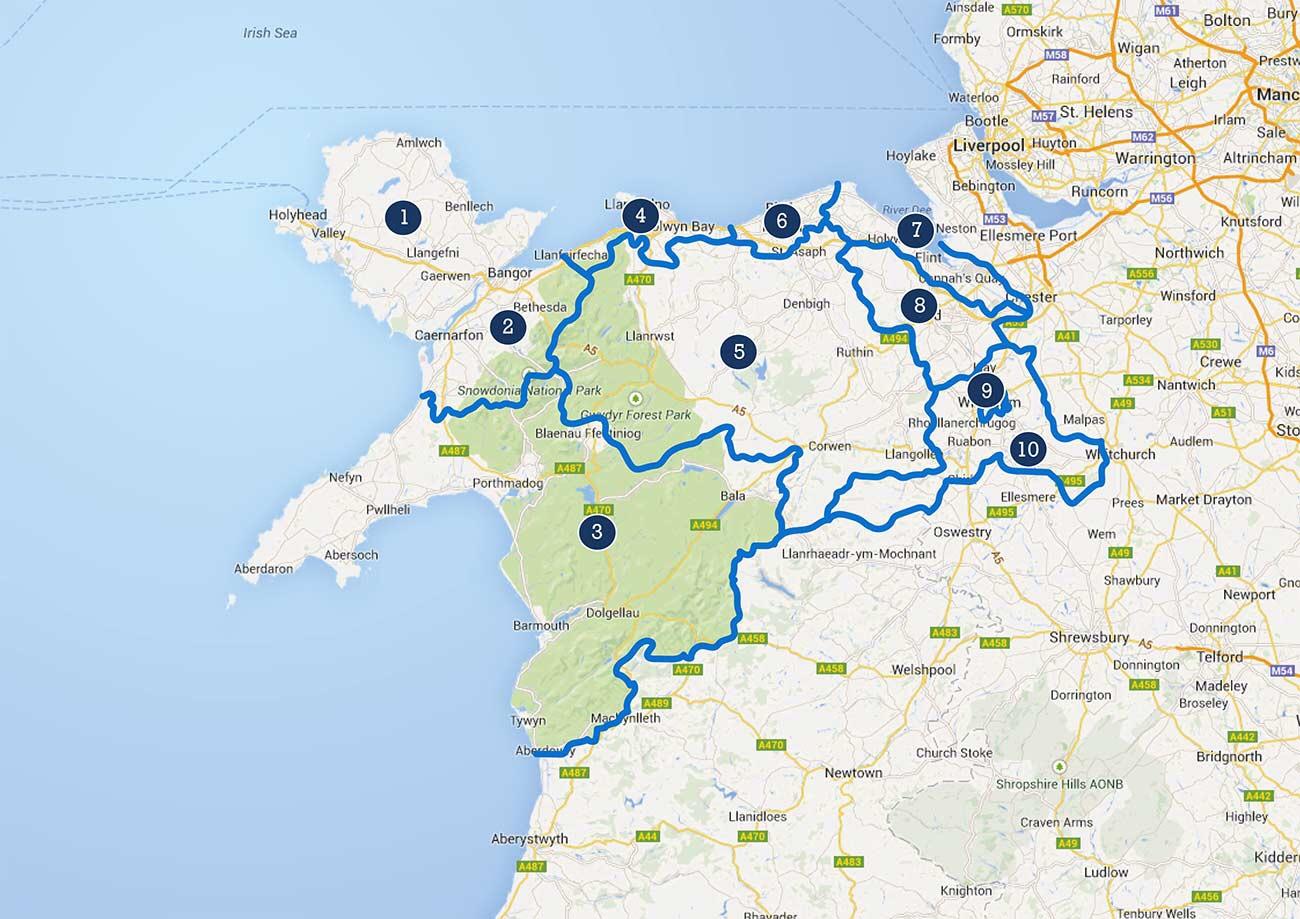 North Wales Counties Map