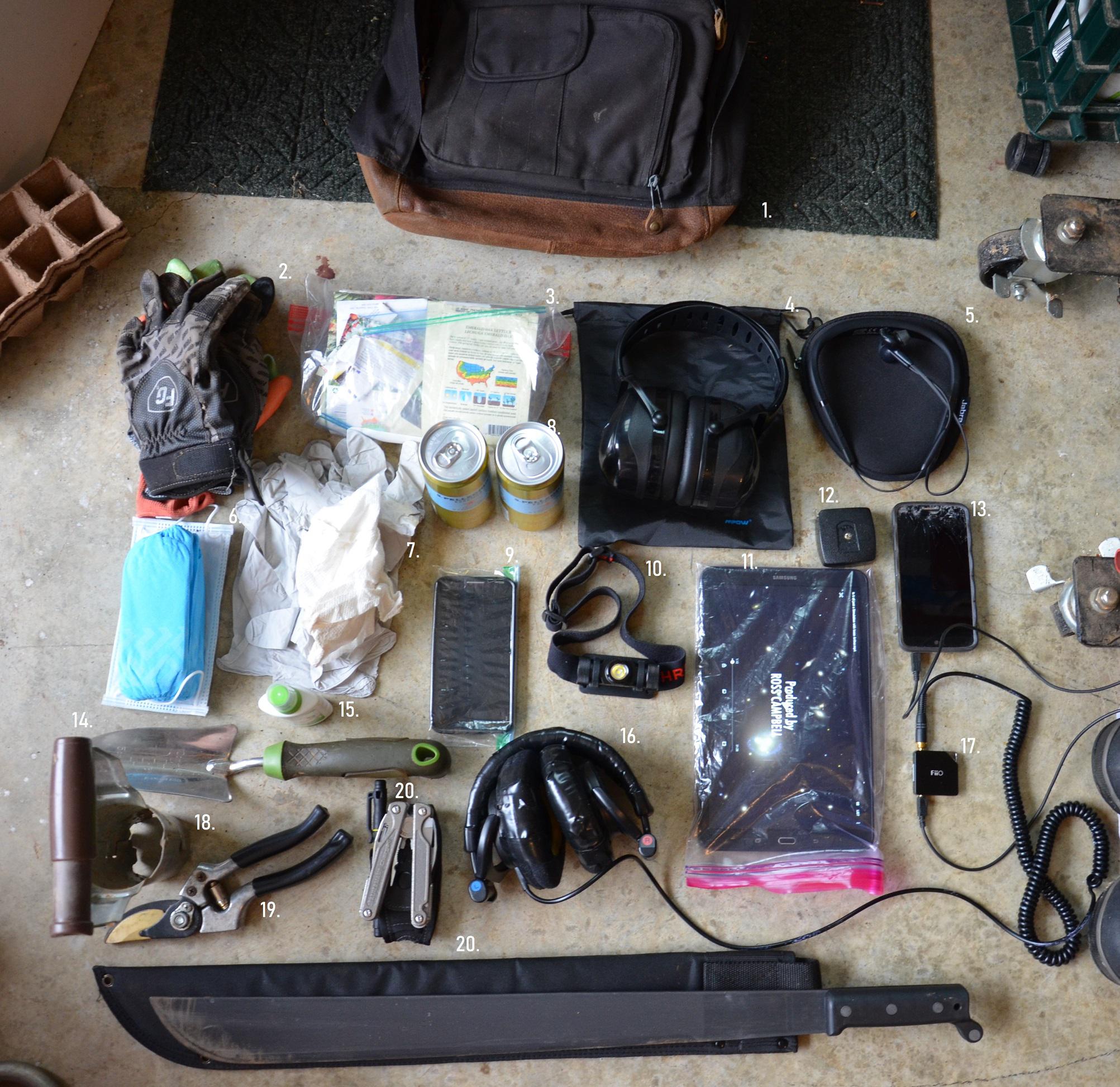 Gardening/Landscaping EDC bag dump EDC
