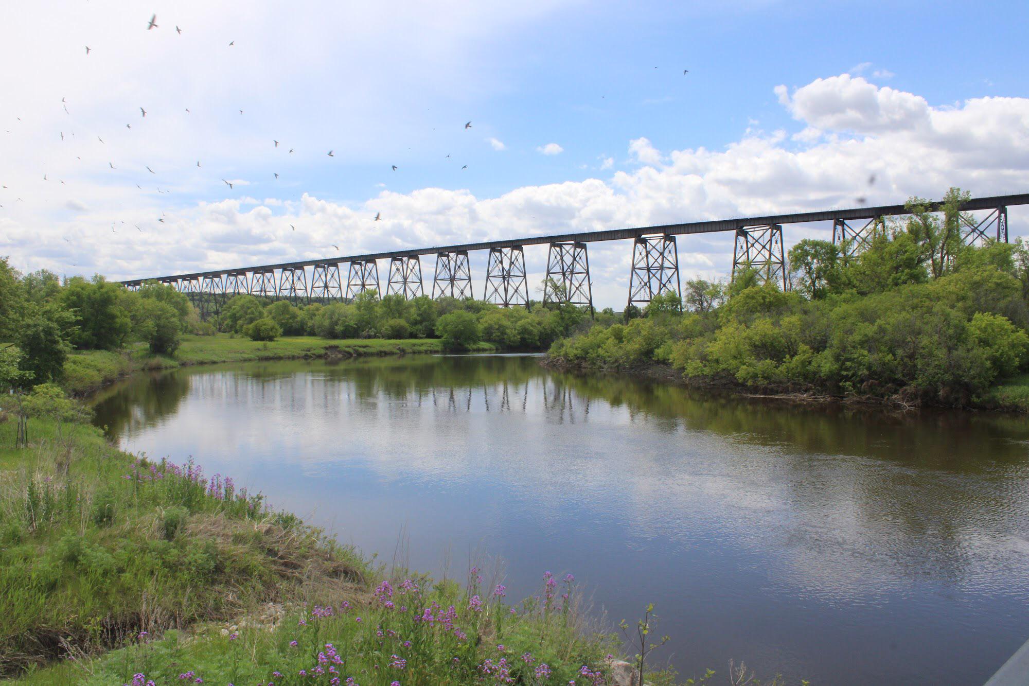 1906 HiLine Trestle in Valley City, North Dakota, USA. It is over the