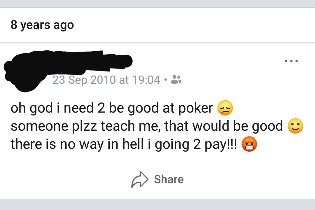 Found my old Facebook status from when I was 13 in a "On