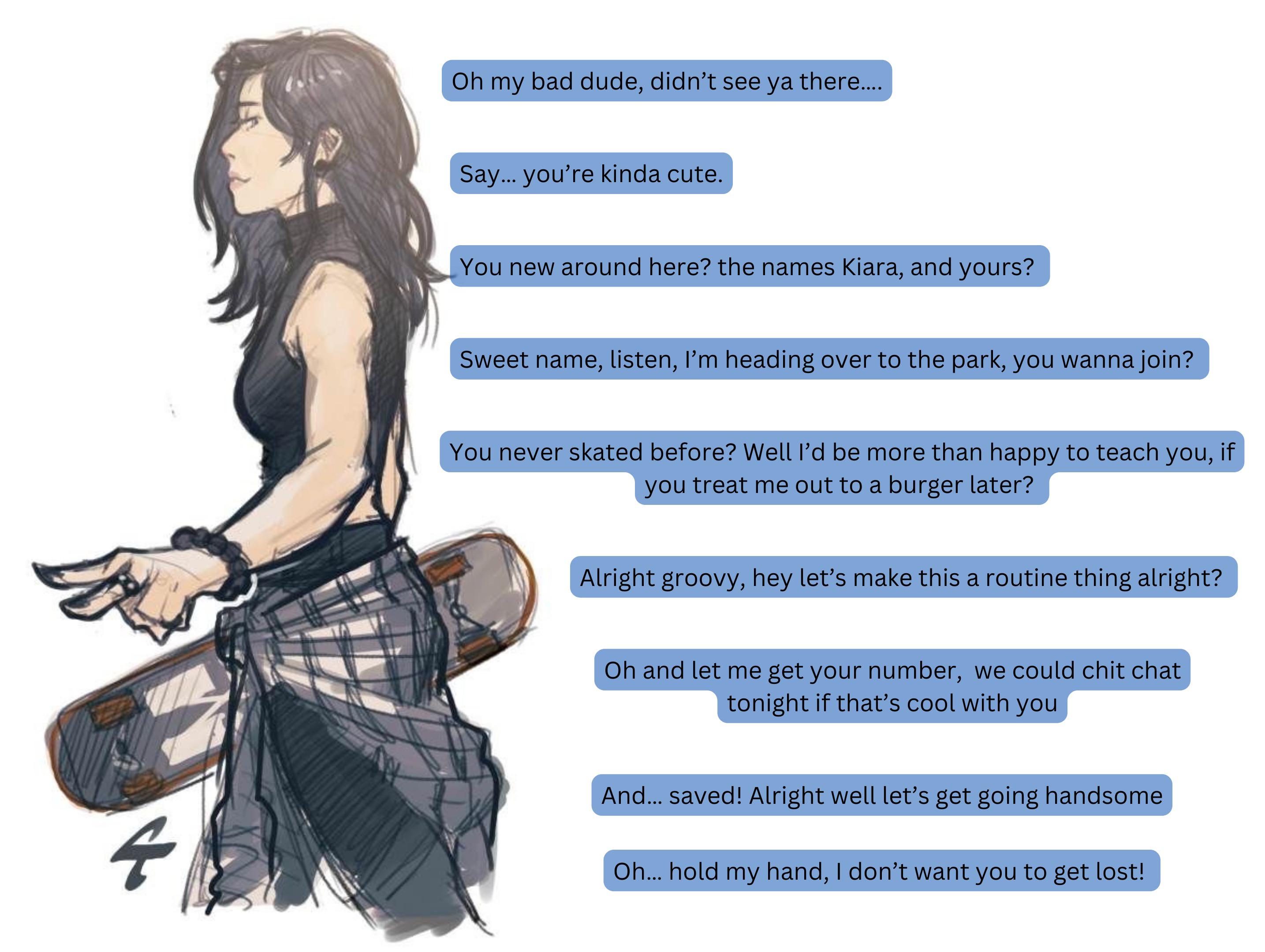 Skater chick hits on you [Dating] [MalePOV] [Skater] [Chick] [Smooth