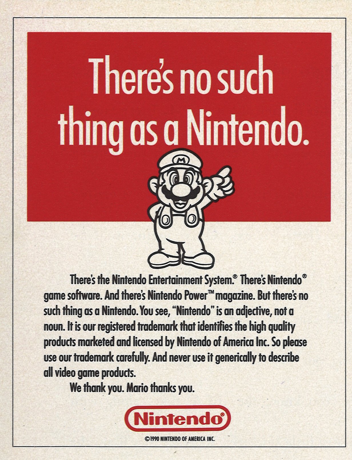 There's no such thing as a Nintendo Poster from 1990
